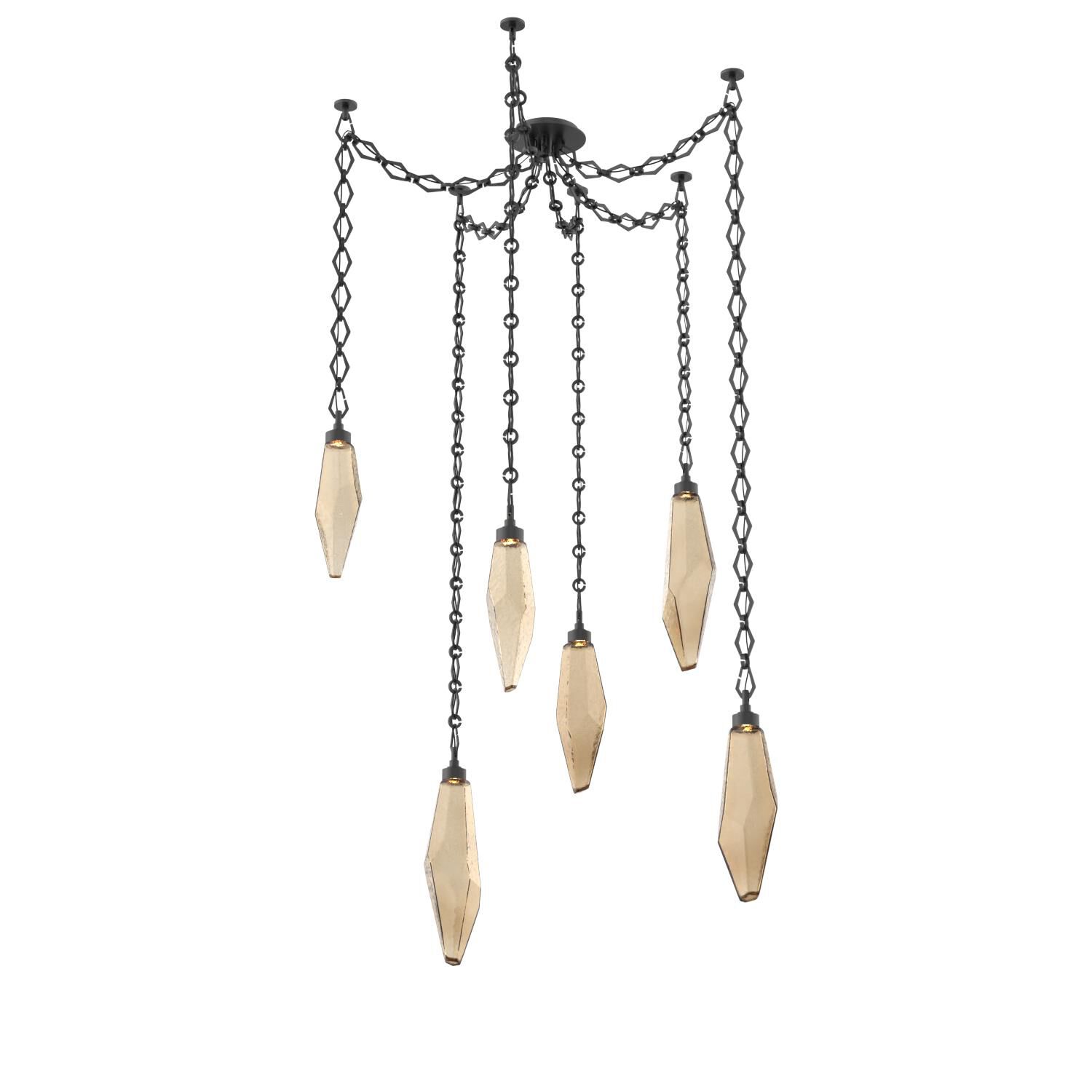 Levi Wilson Rock Crystal 14 Inch Multi Pendant Light by Hammerton Studio