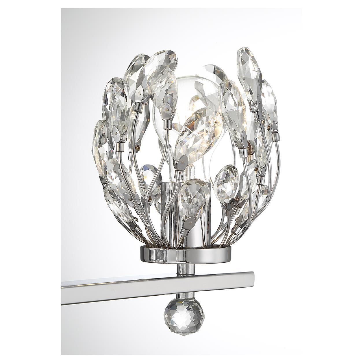 Shown in Chrome finish and Clear crystal