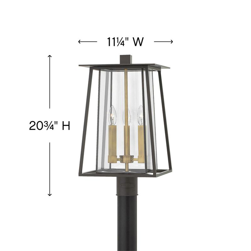 Walker 20 Inch Tall 3 Light Outdoor Post Lamp by Hinkley Lighting
