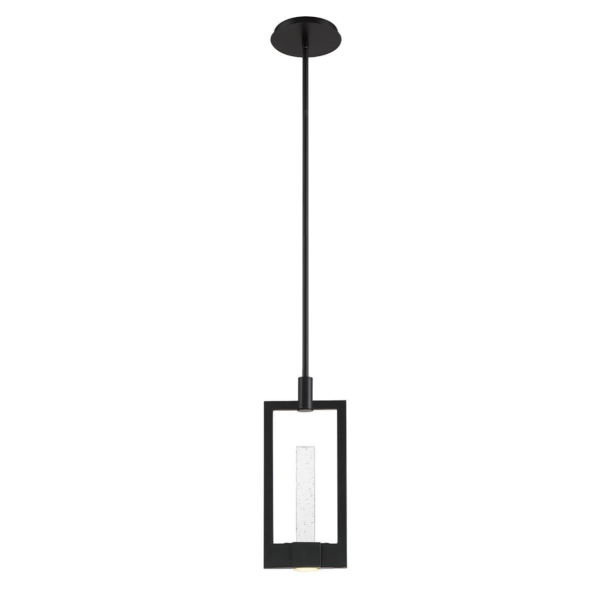 Shown in Black finish and Clear Bubbled Glass shade and Glass accent
