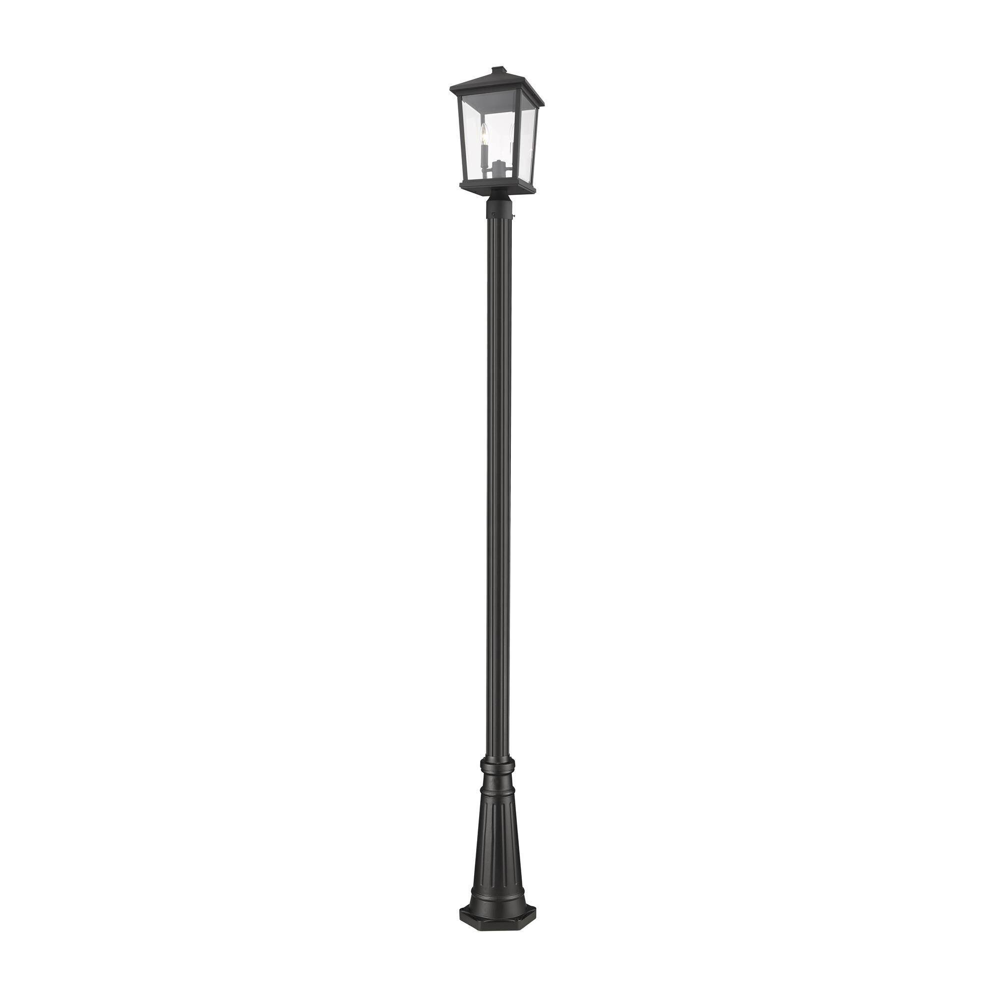 Shown in Black finish and Glass shade