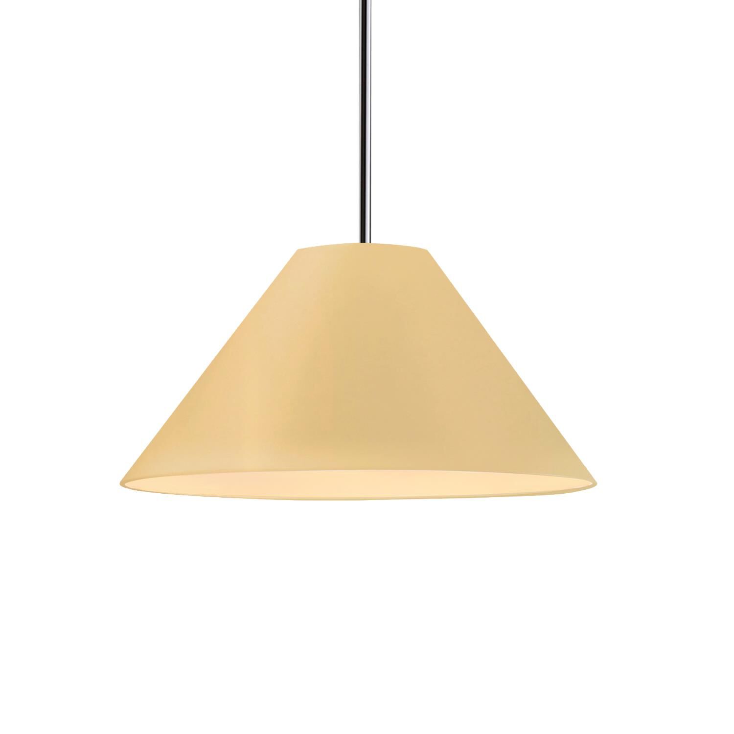 Shown in Polished Chrome finish and Muted Yellow shade