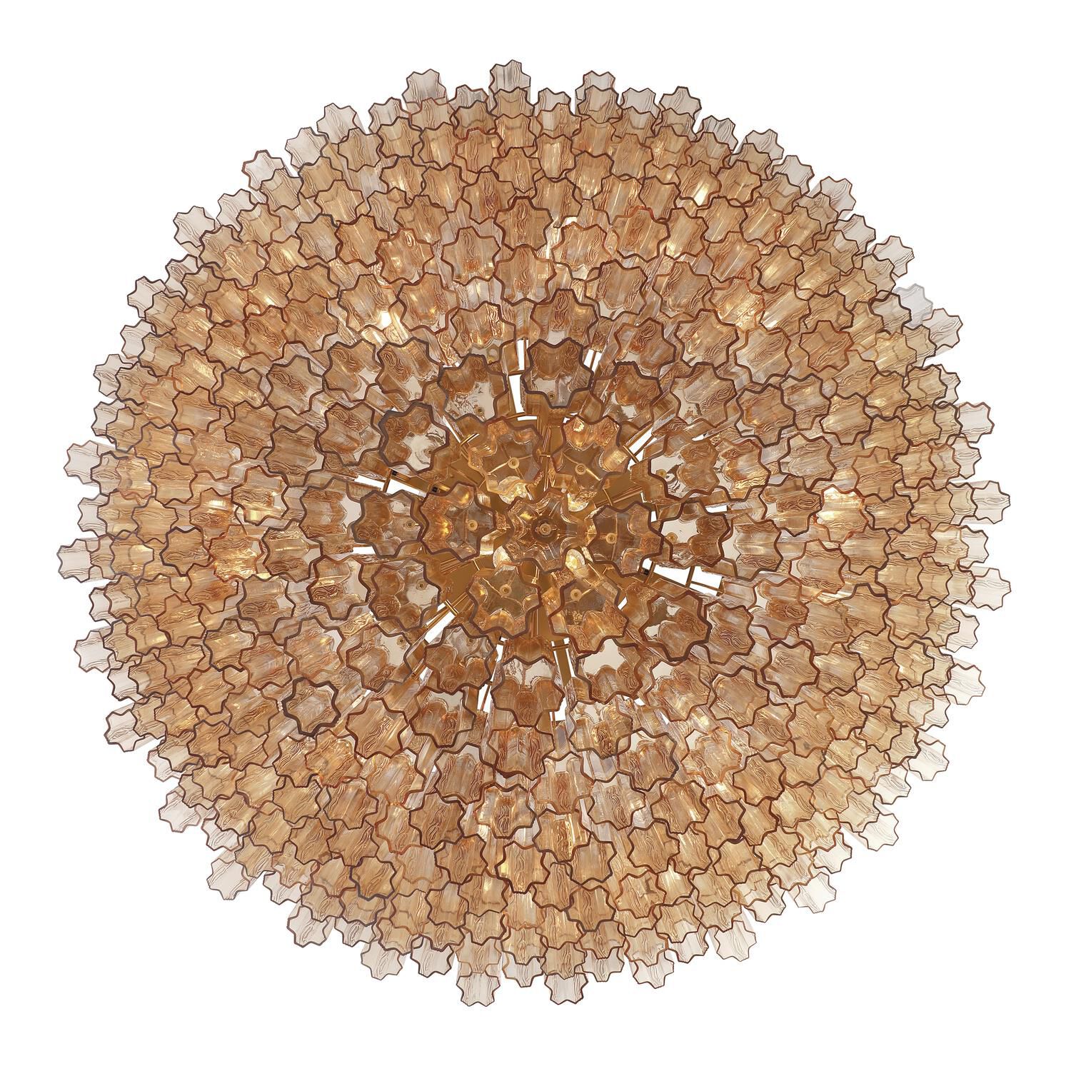 Shown in Aged Brass finish and Tronchi Glass crystal