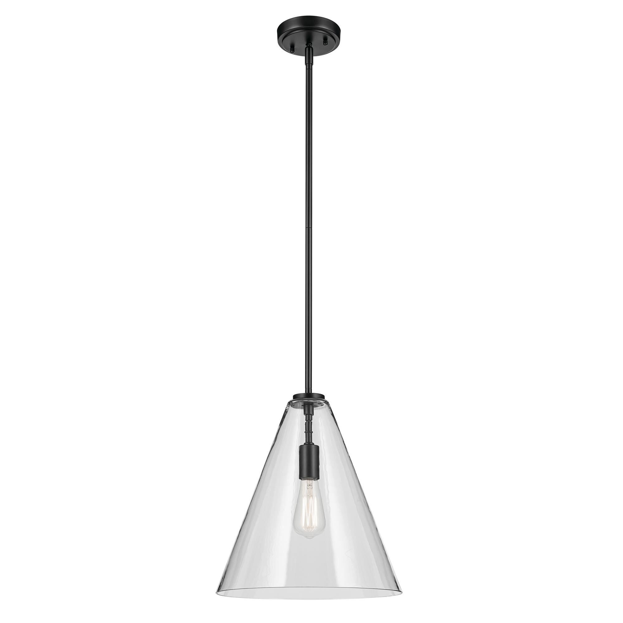 Shown in Black finish and Clear glass