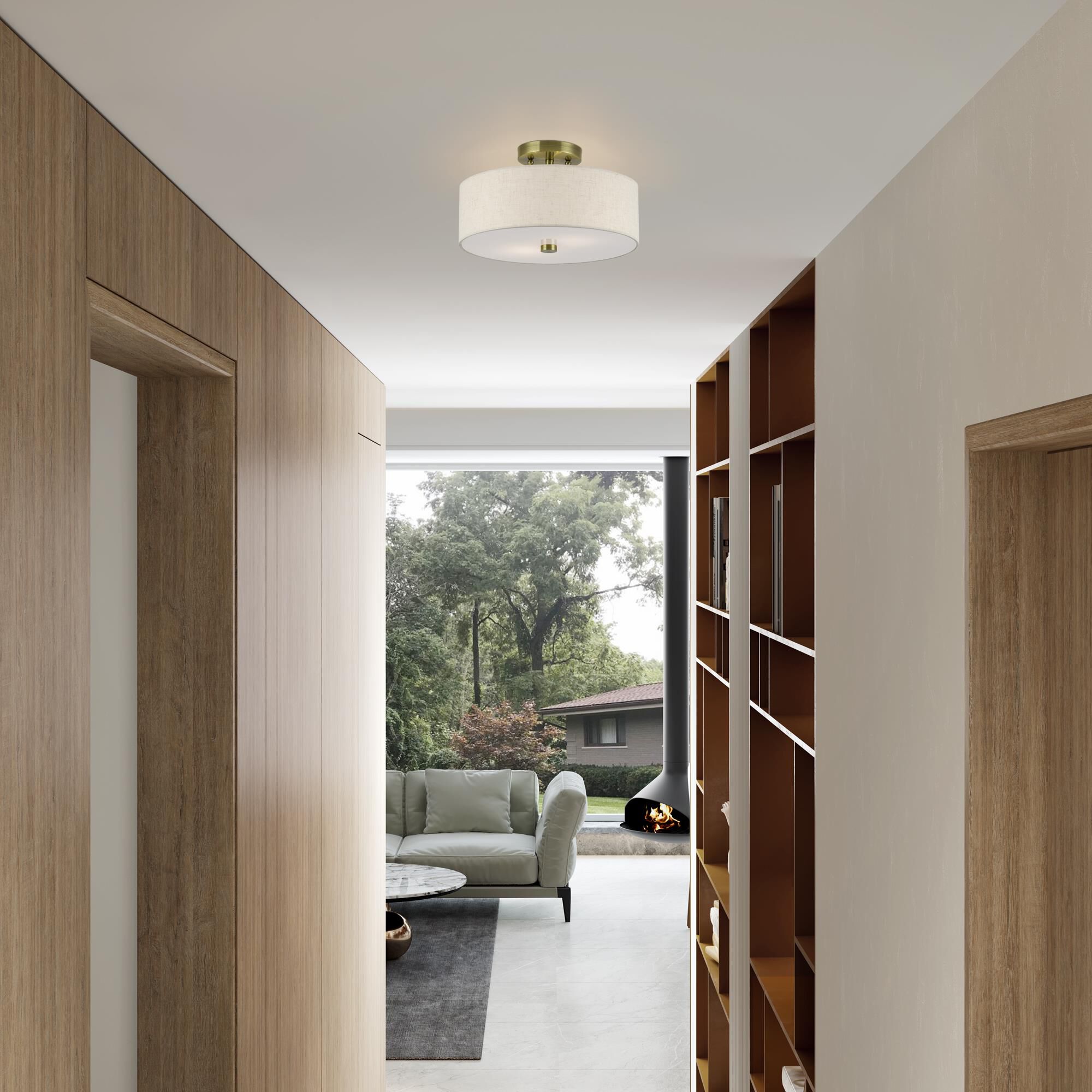 Monroe 13 Inch Semi Flush Mount by Livex Lighting