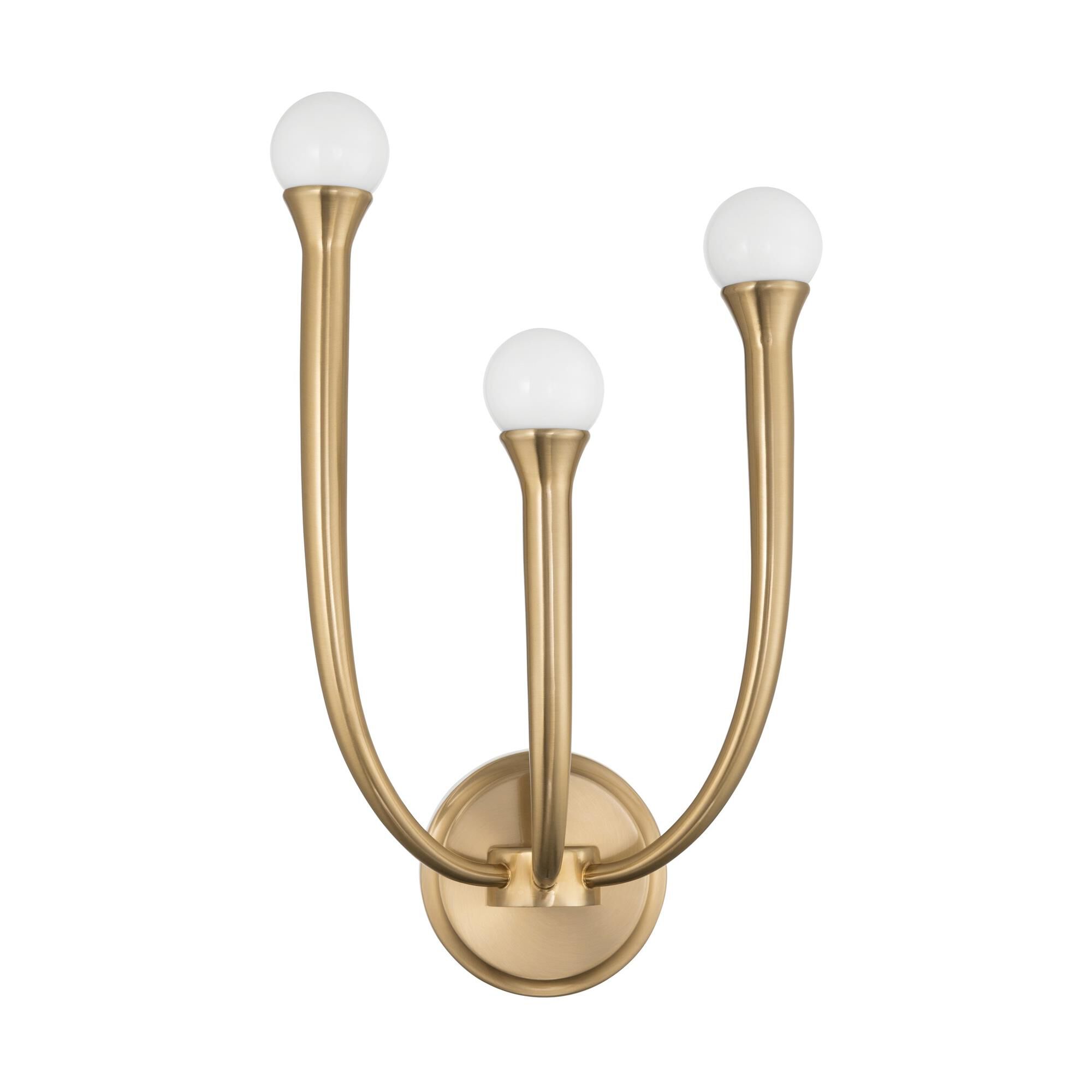 Shown in Brass finish and Opal glass