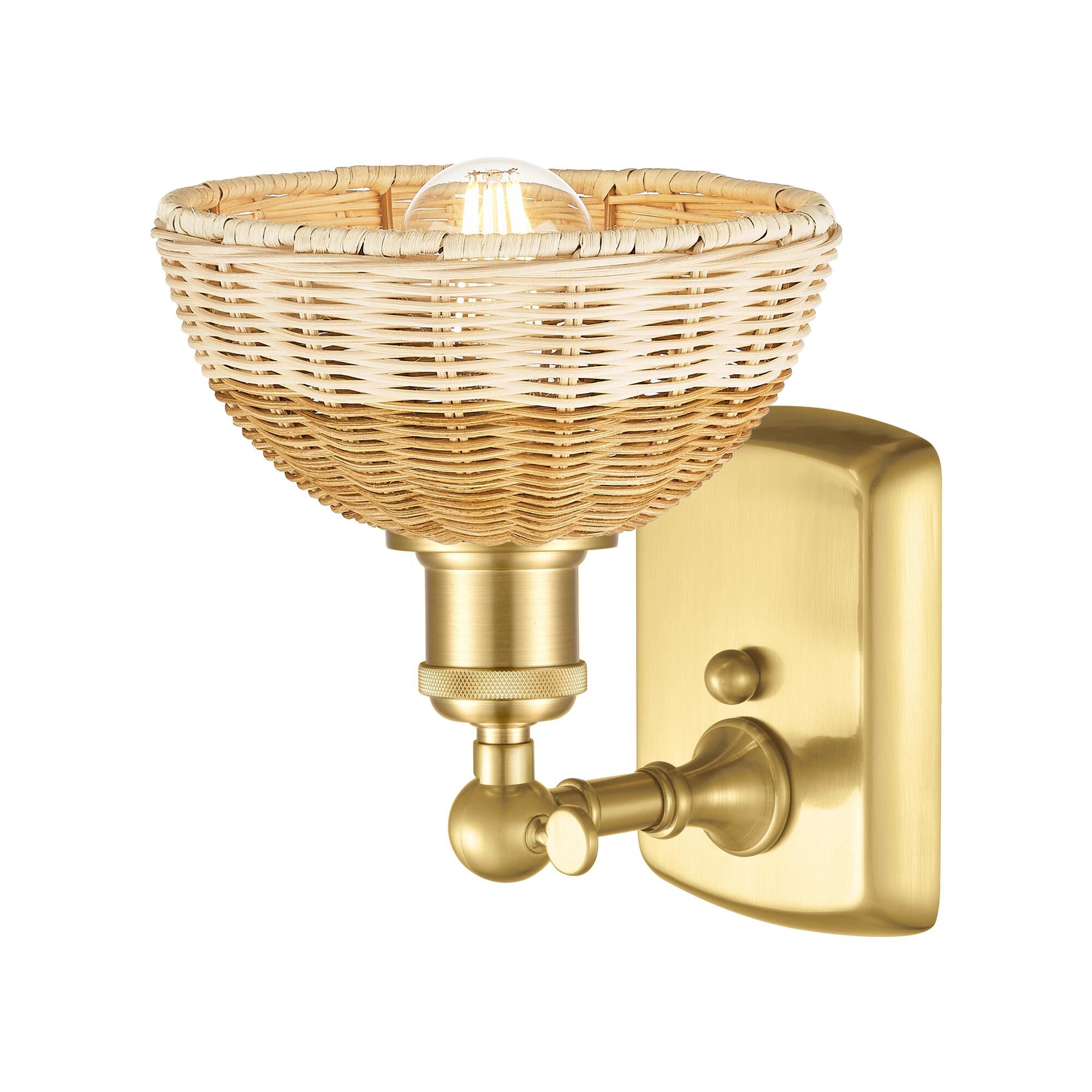 Shown in Satin Gold finish and Natural shade