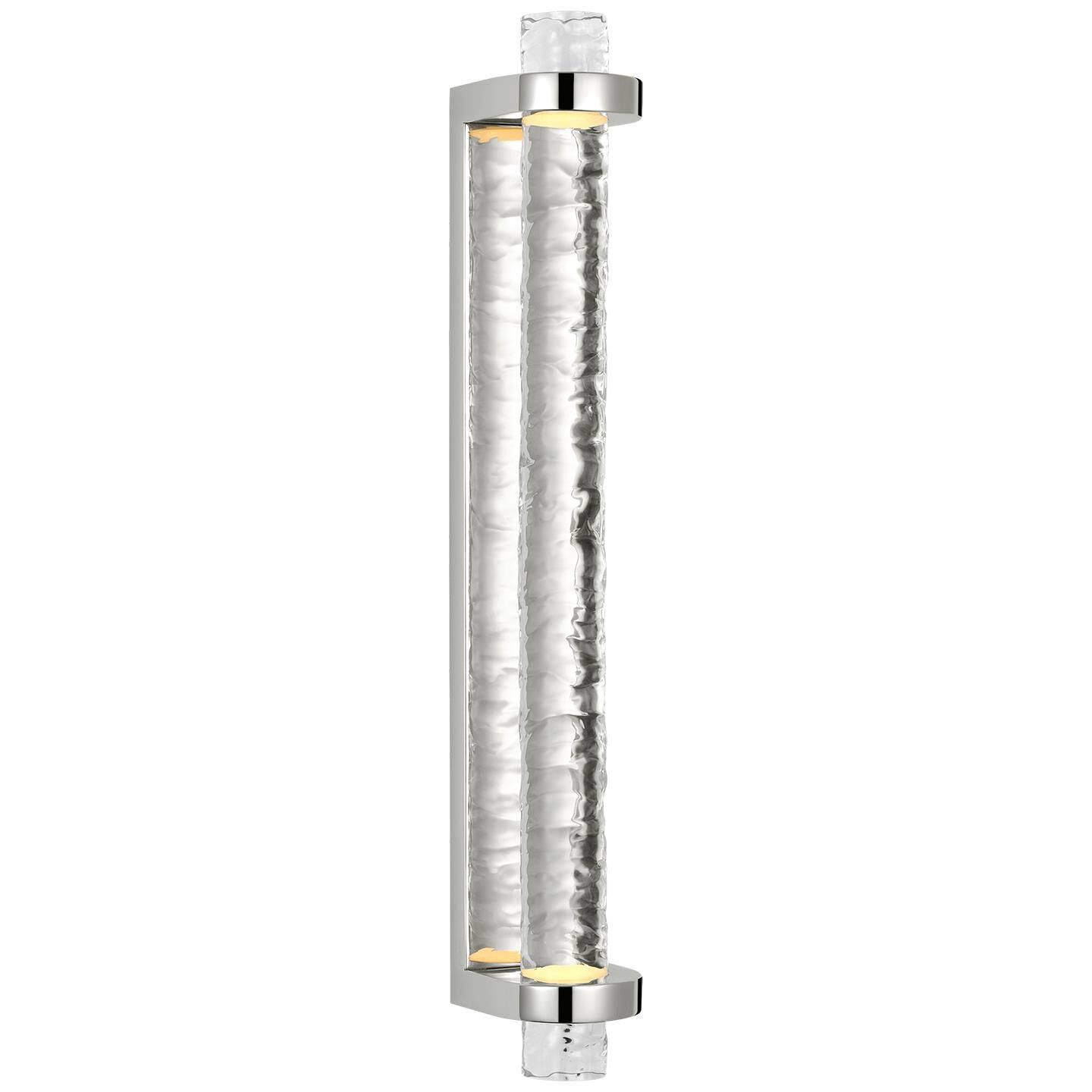 Shown in Polished Nickel finish and Clear Wavy glass