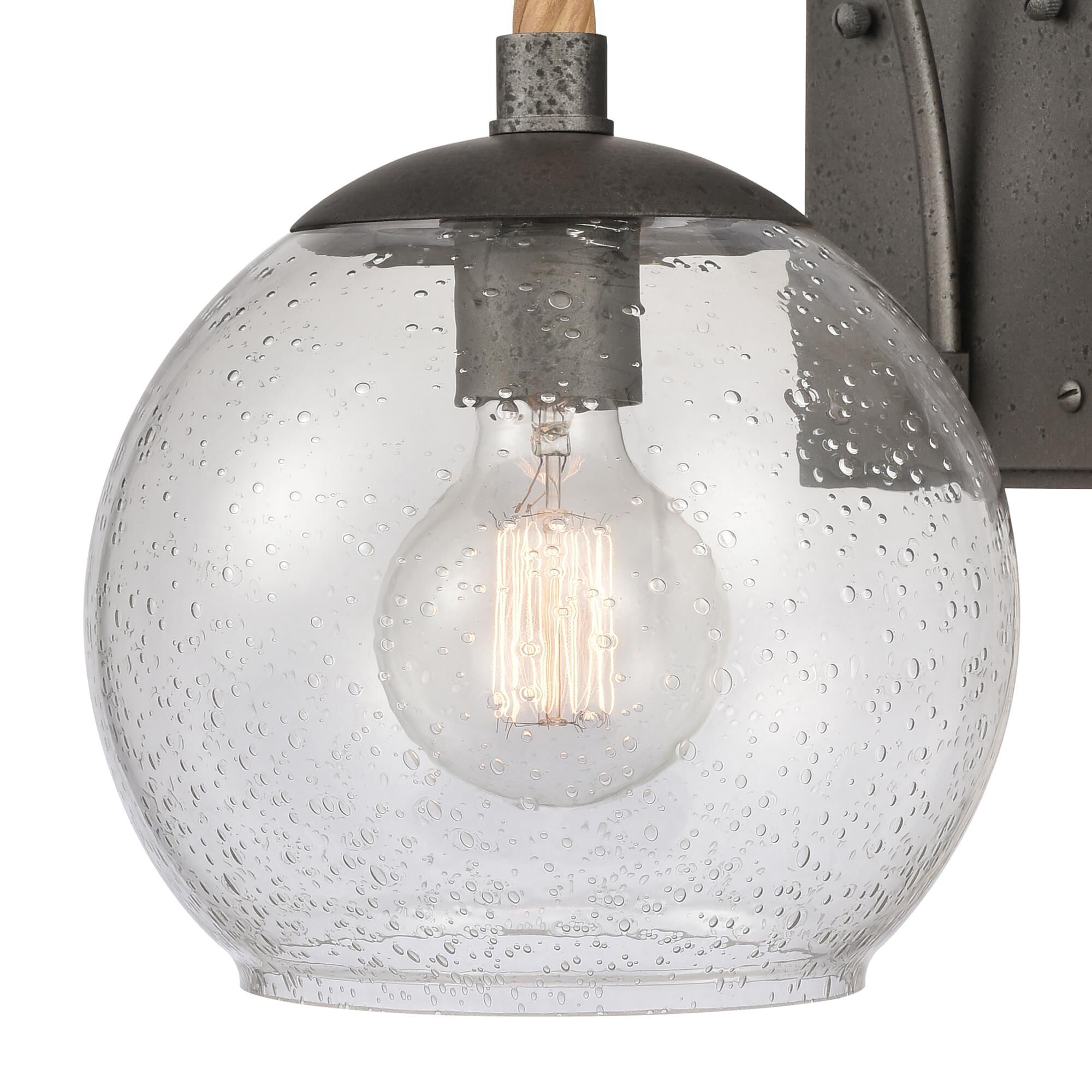 Shown in Black finish and Clear Seeded glass