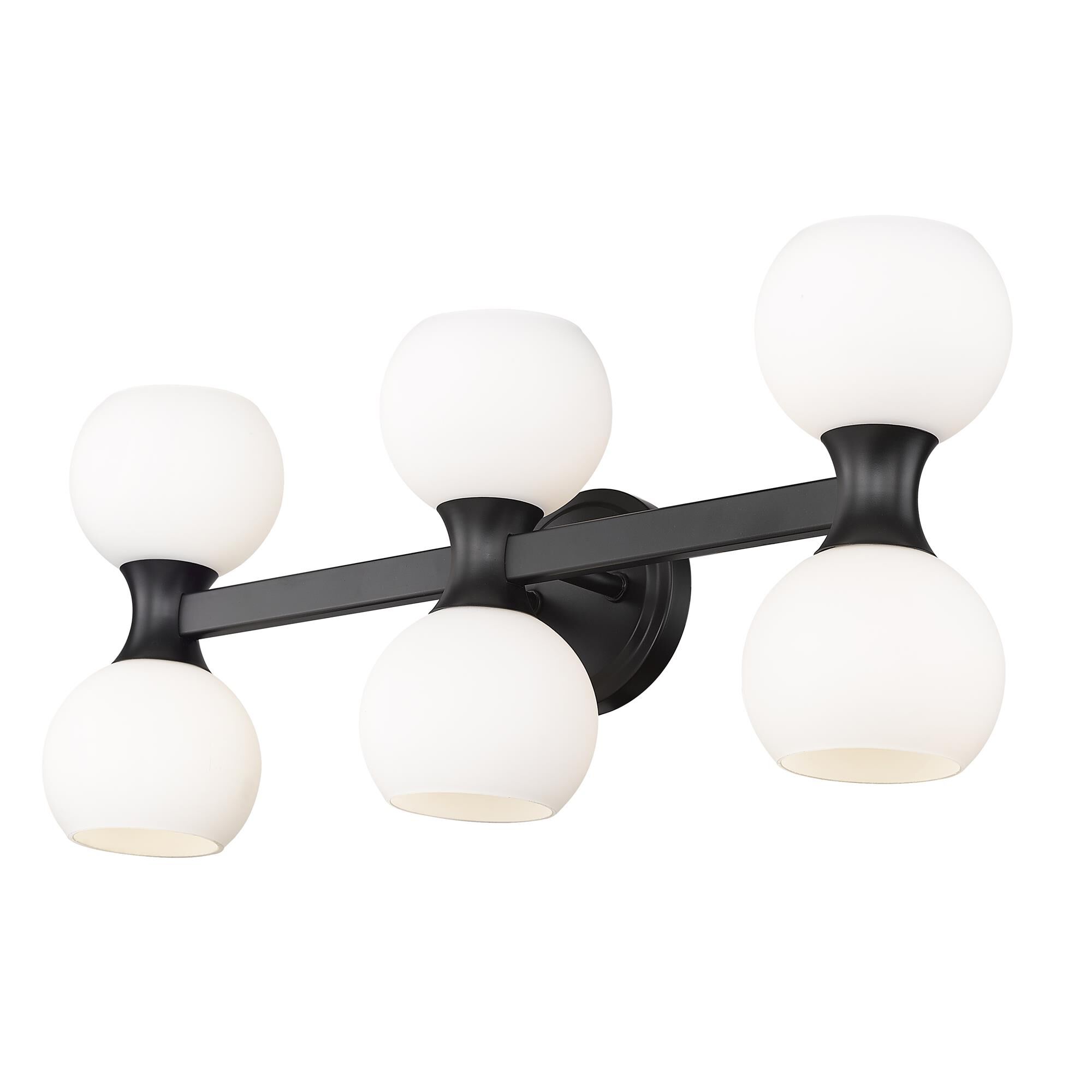 Shown in Matte Black finish and Matte Opal glass
