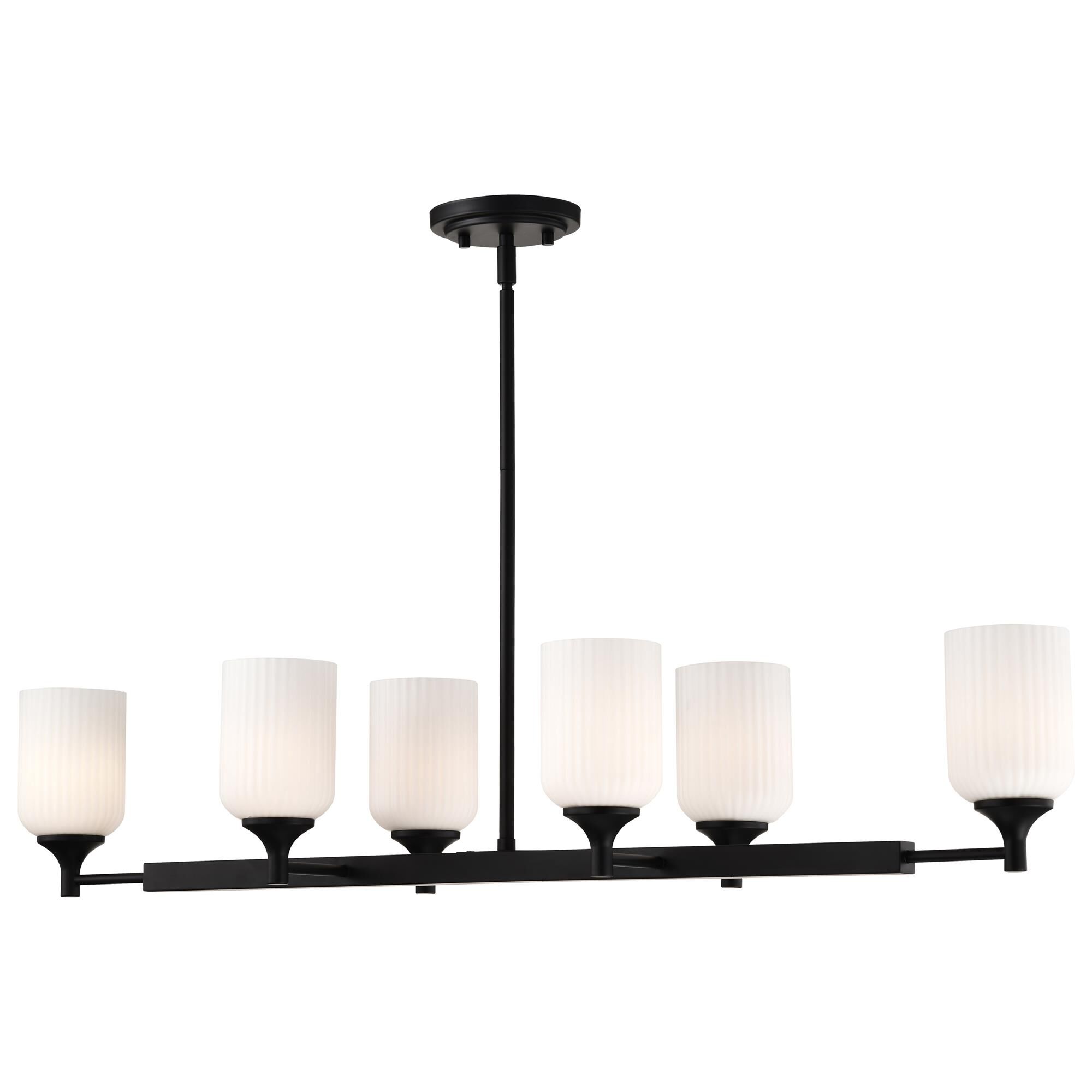 Shown in Matte Black finish and Frosted Ribbed glass