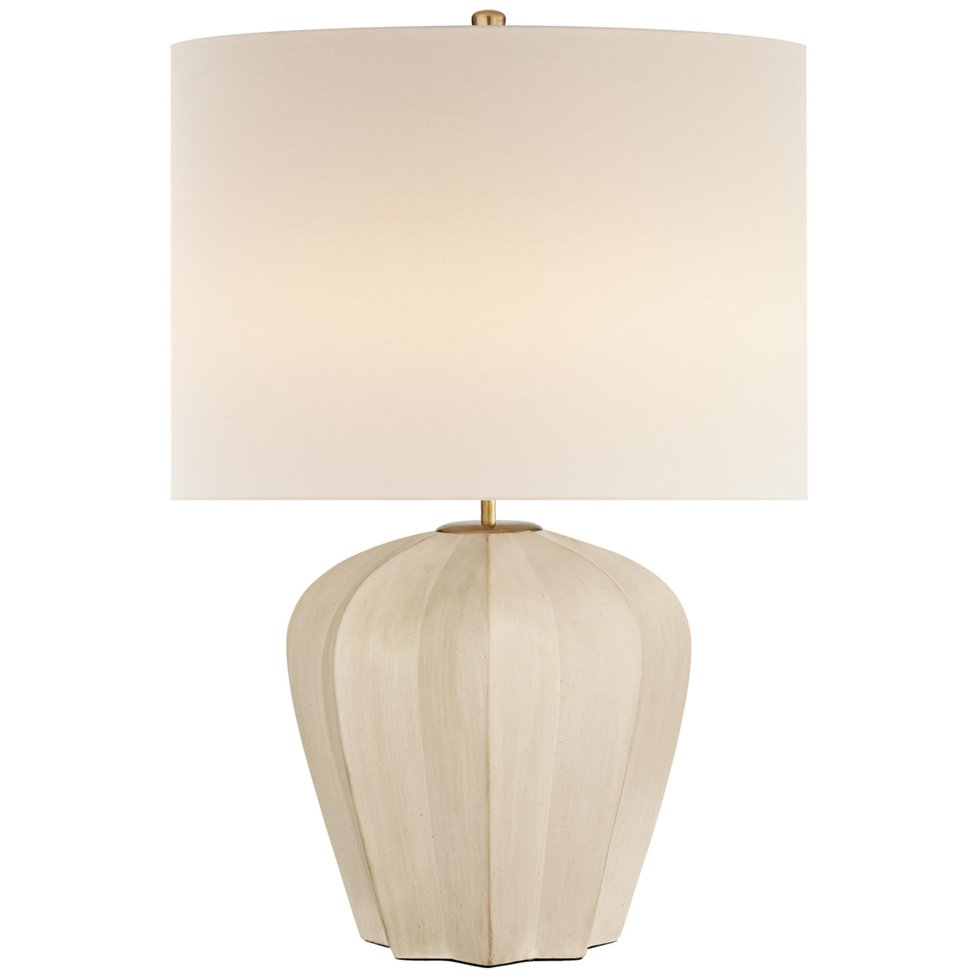 Shown in Stone White finish and Linen shade