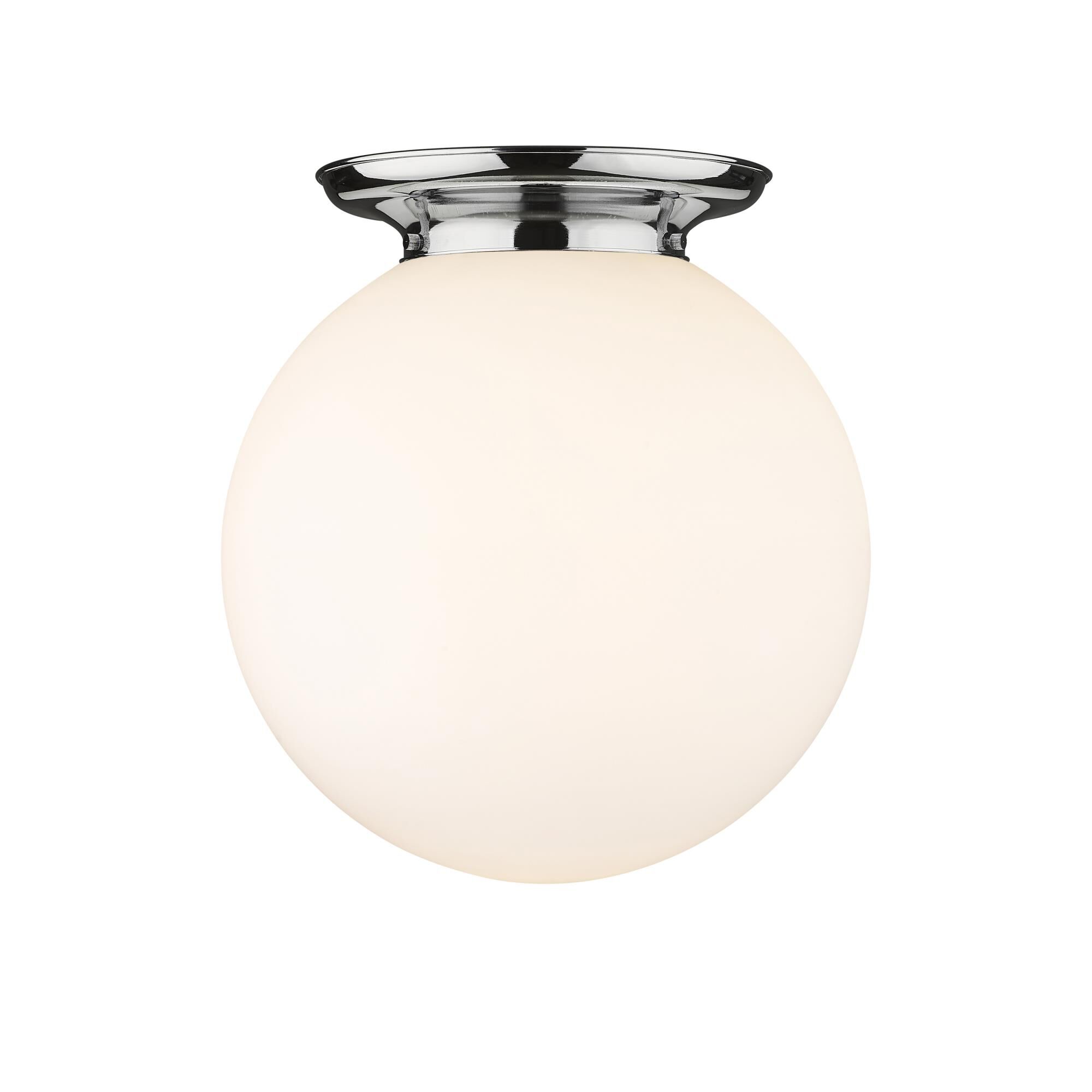 Shown in Polished Chrome finish and Matte White glass