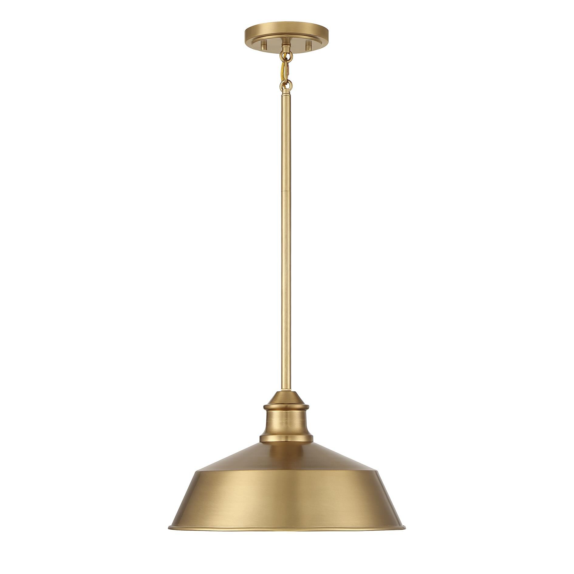 Shown in Natural Brass finish and Metal shade