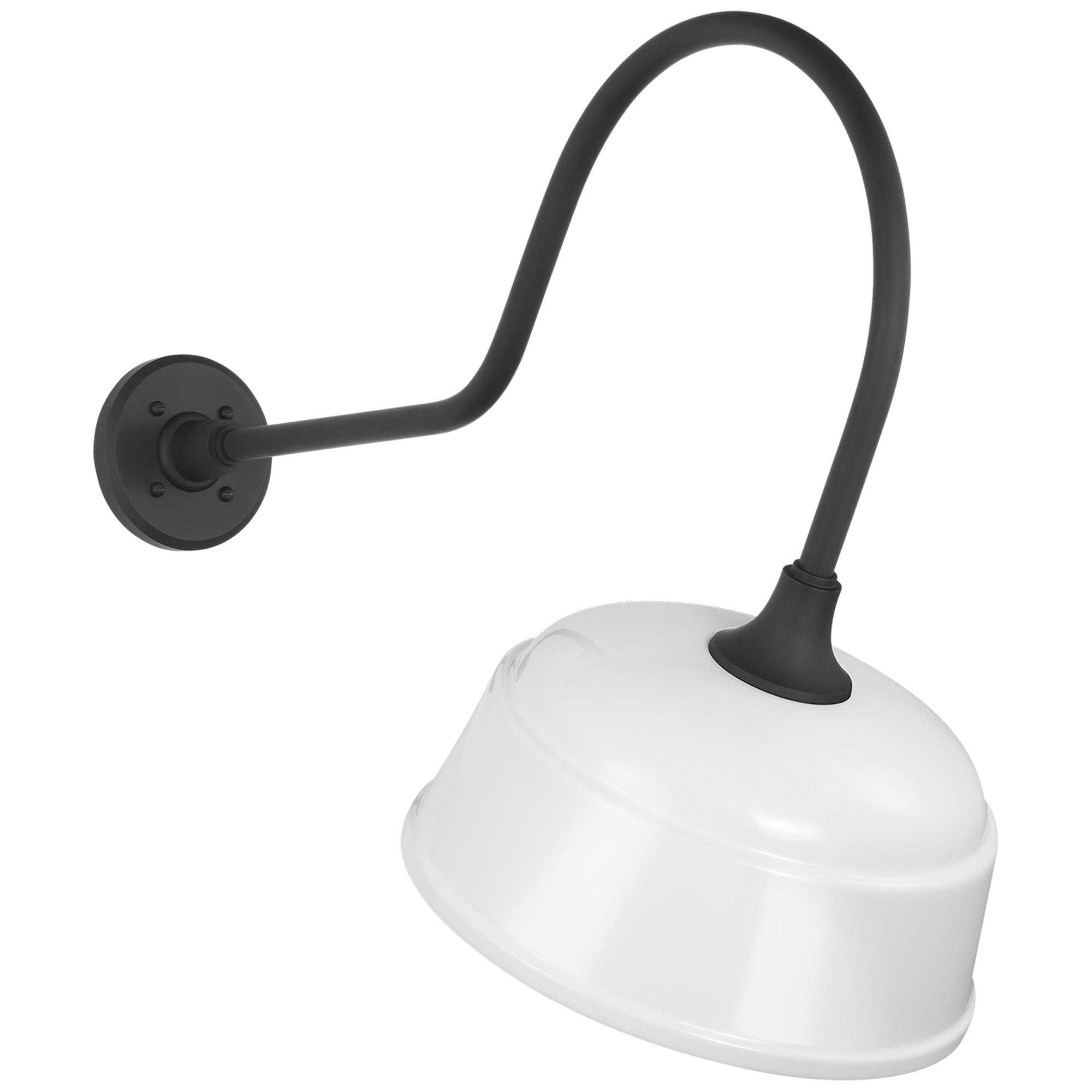 Shown in Matte Black finish and White shade