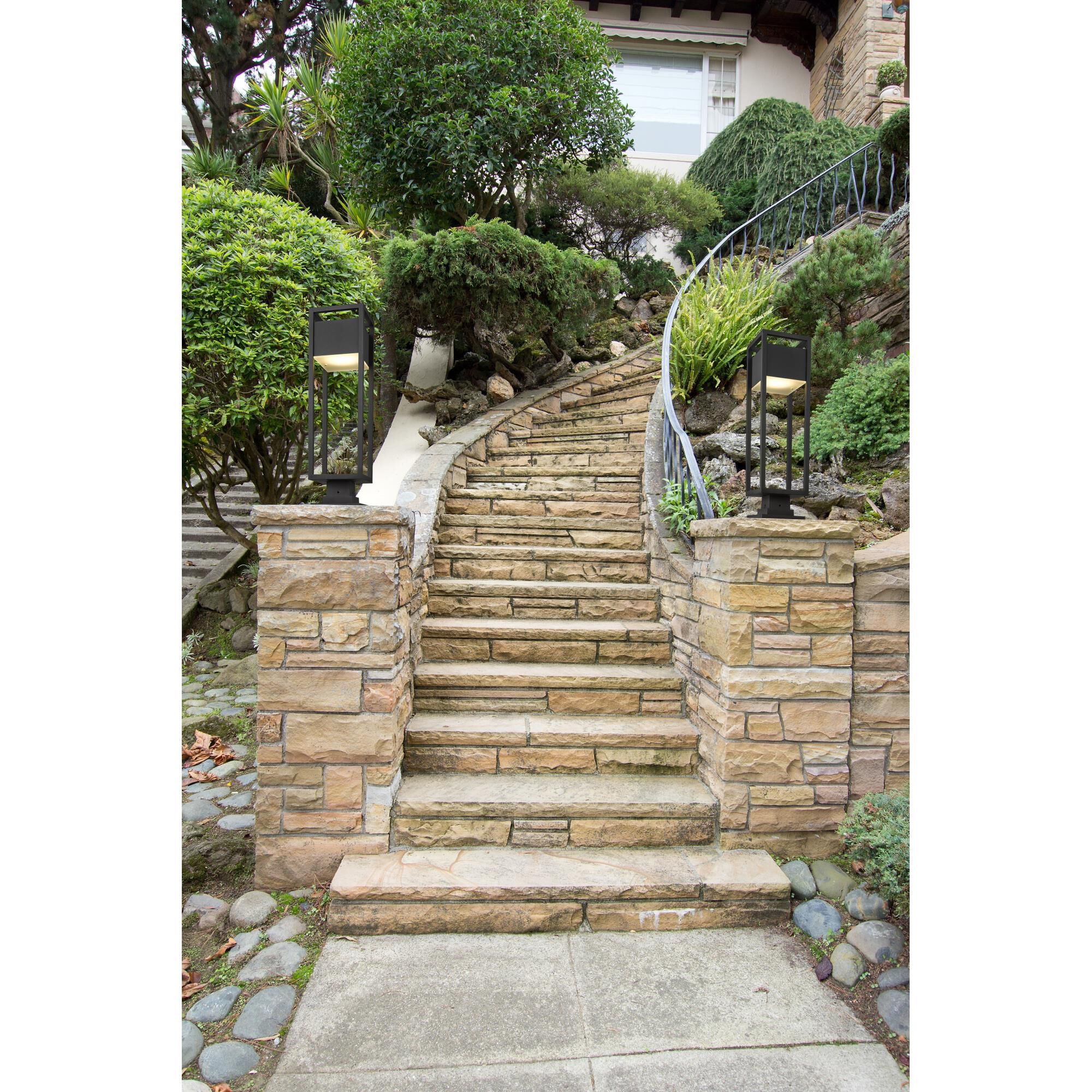 Shown in Black finish and Glass shade