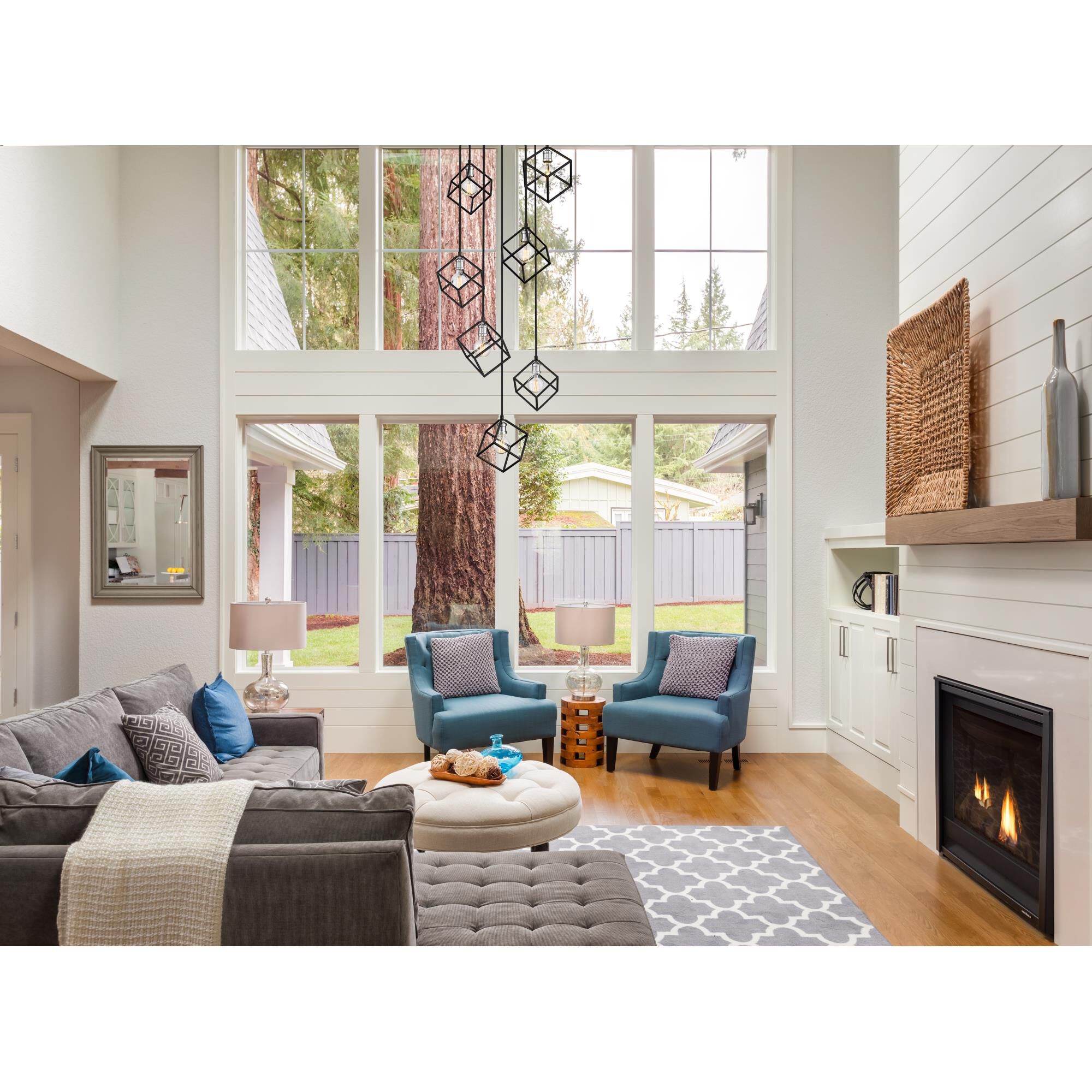 Shown in Matte Black + Brushed Nickel finish and --- glass and --- shade