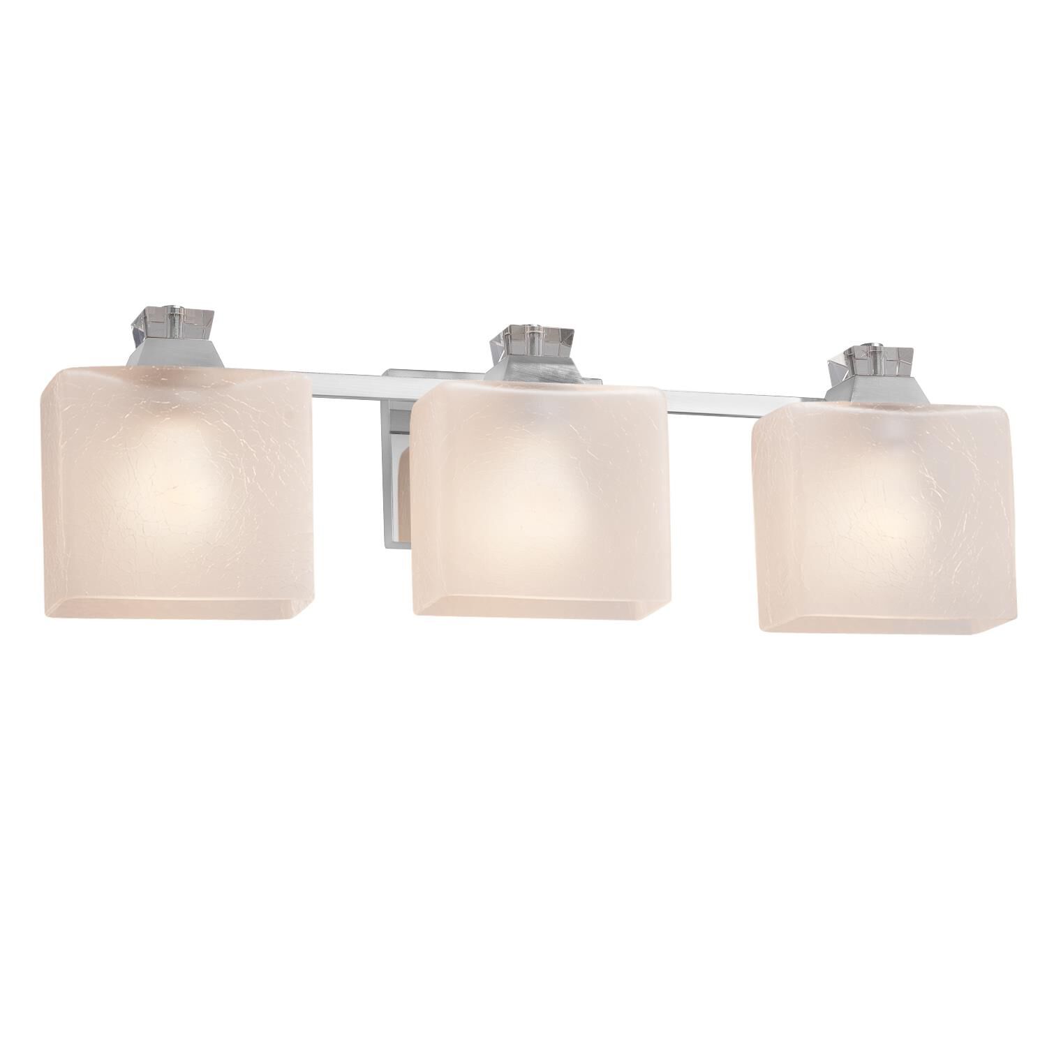 Shown in Polished Chrome finish and Artisan glass and Frosted Crackle shade and Rectangle accent