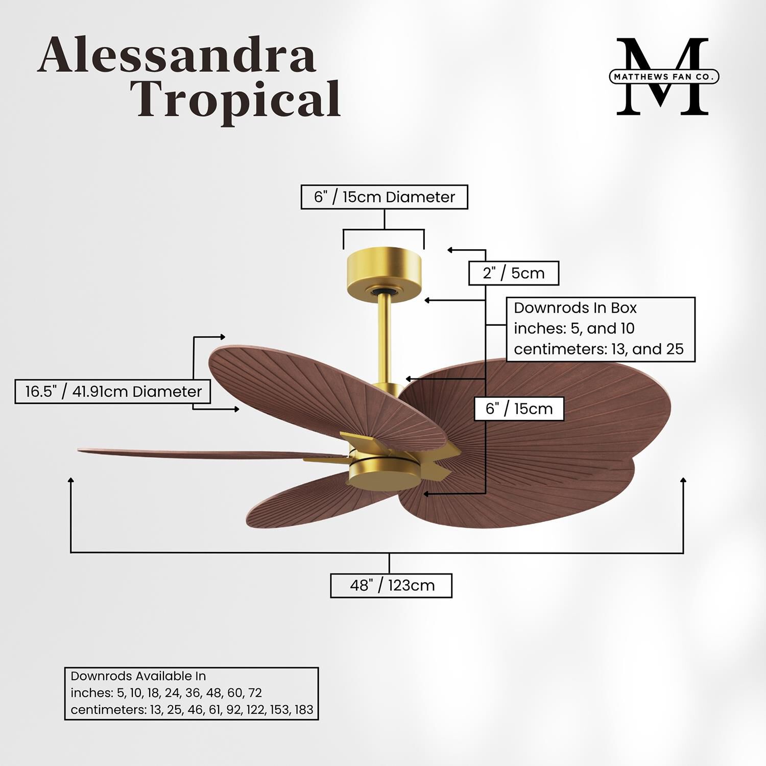 Alessandra Tropical 48 Inch Ceiling Fan by Matthews Fan Company