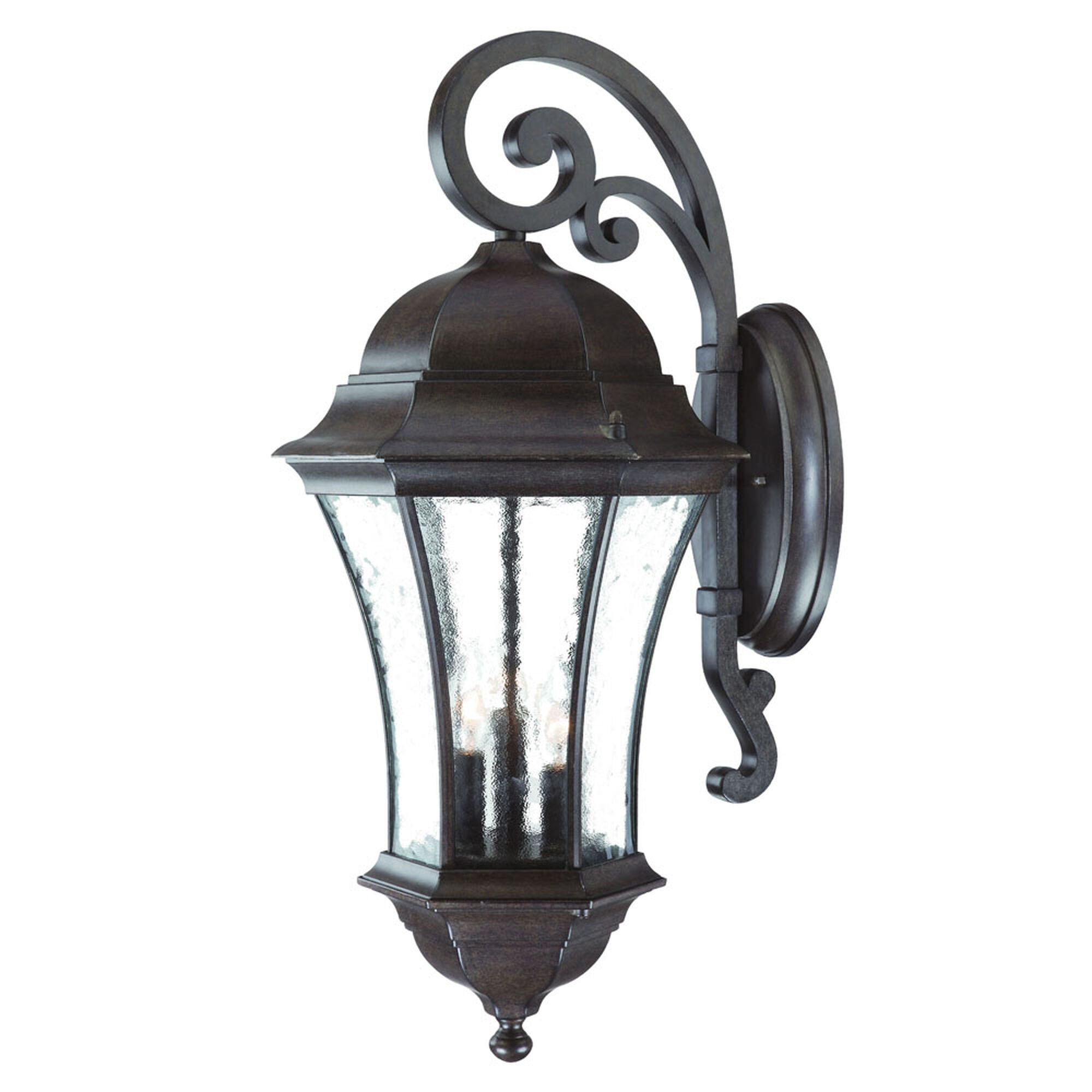 Shown in Black Coral finish and Clear glass and Clear Water Glass Panes shade