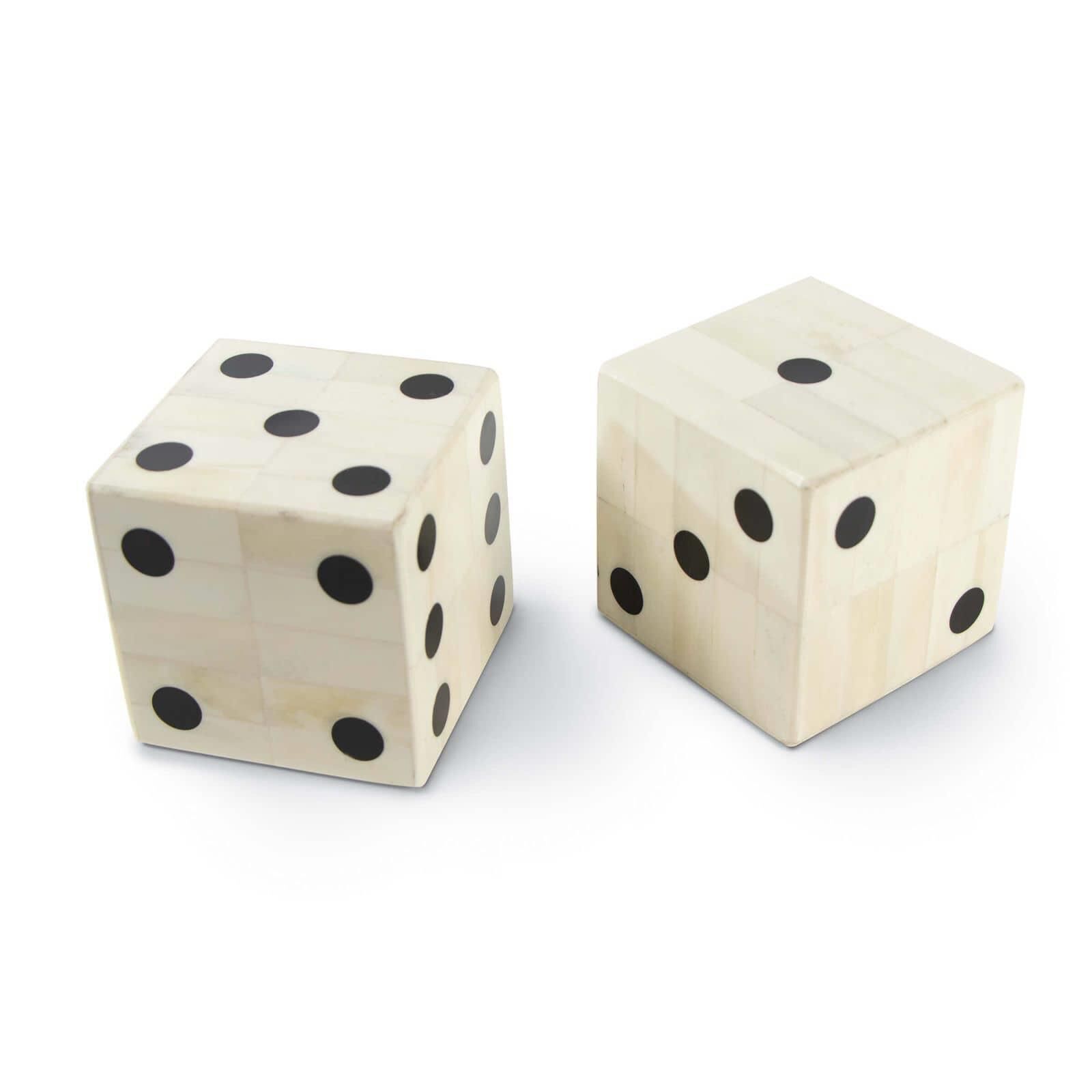 Oversized Bone Gaming Dice 4 Inch Sculpture by Regina Andrew