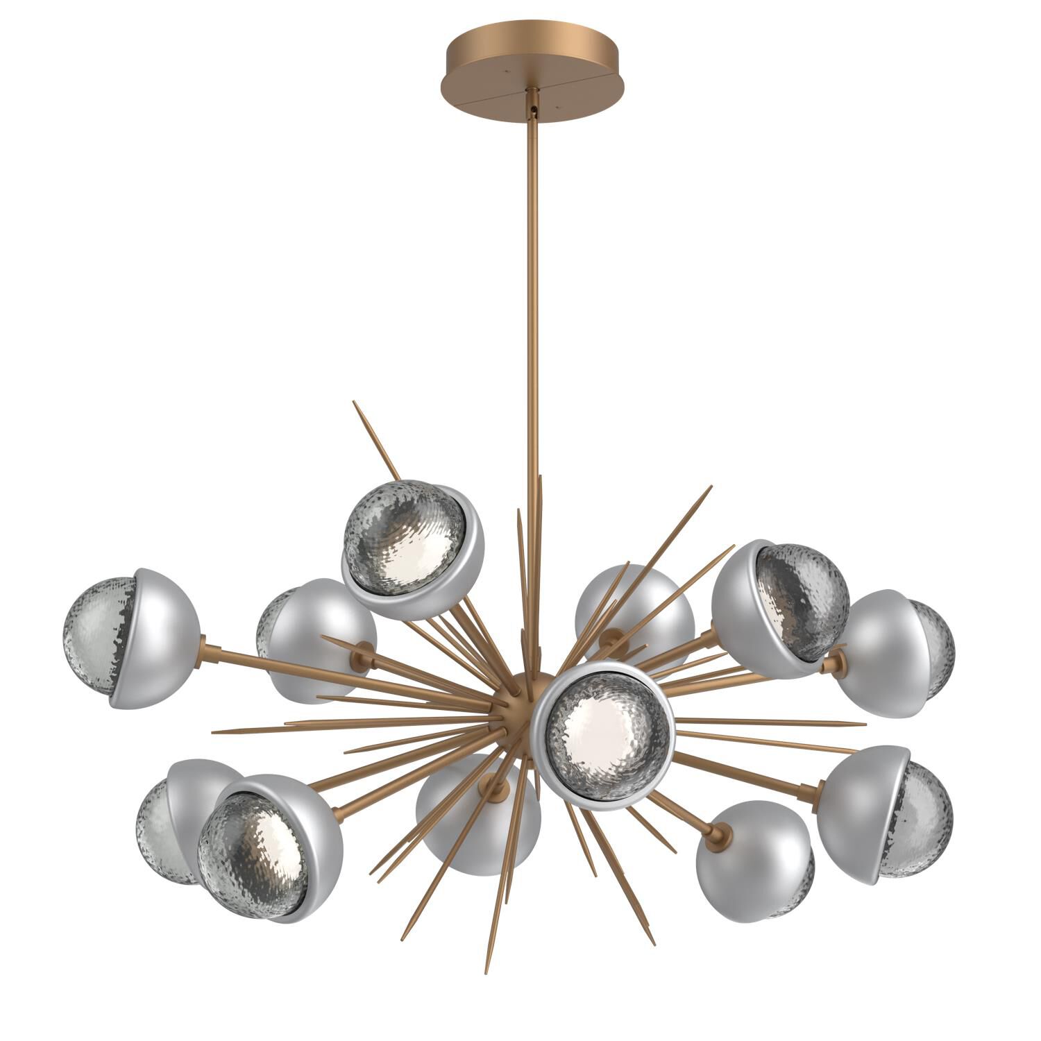 Shown in Novel Brass finish and Smoke glass and Classic Silver accent