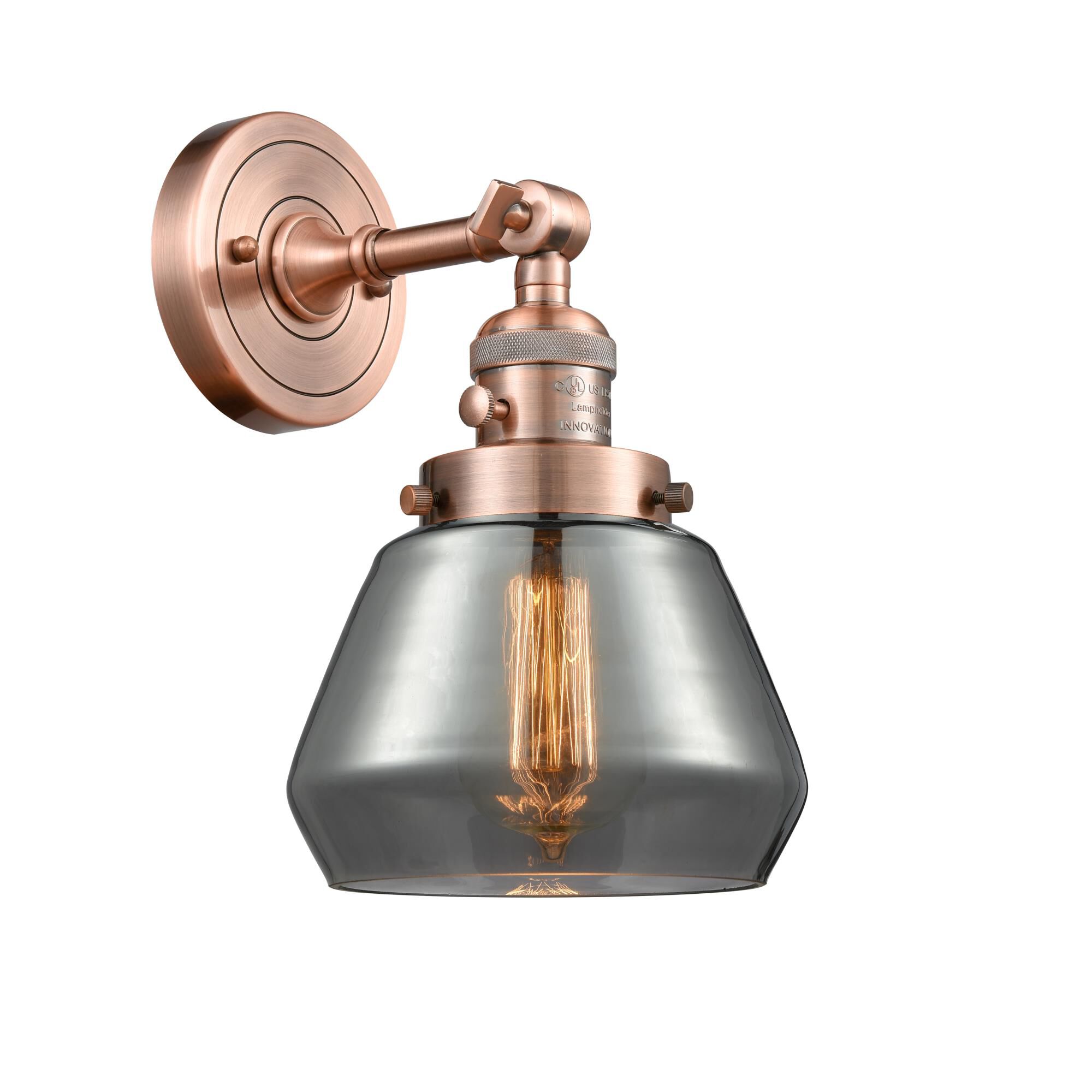 Shown in Antique Copper finish and Plated Smoked glass