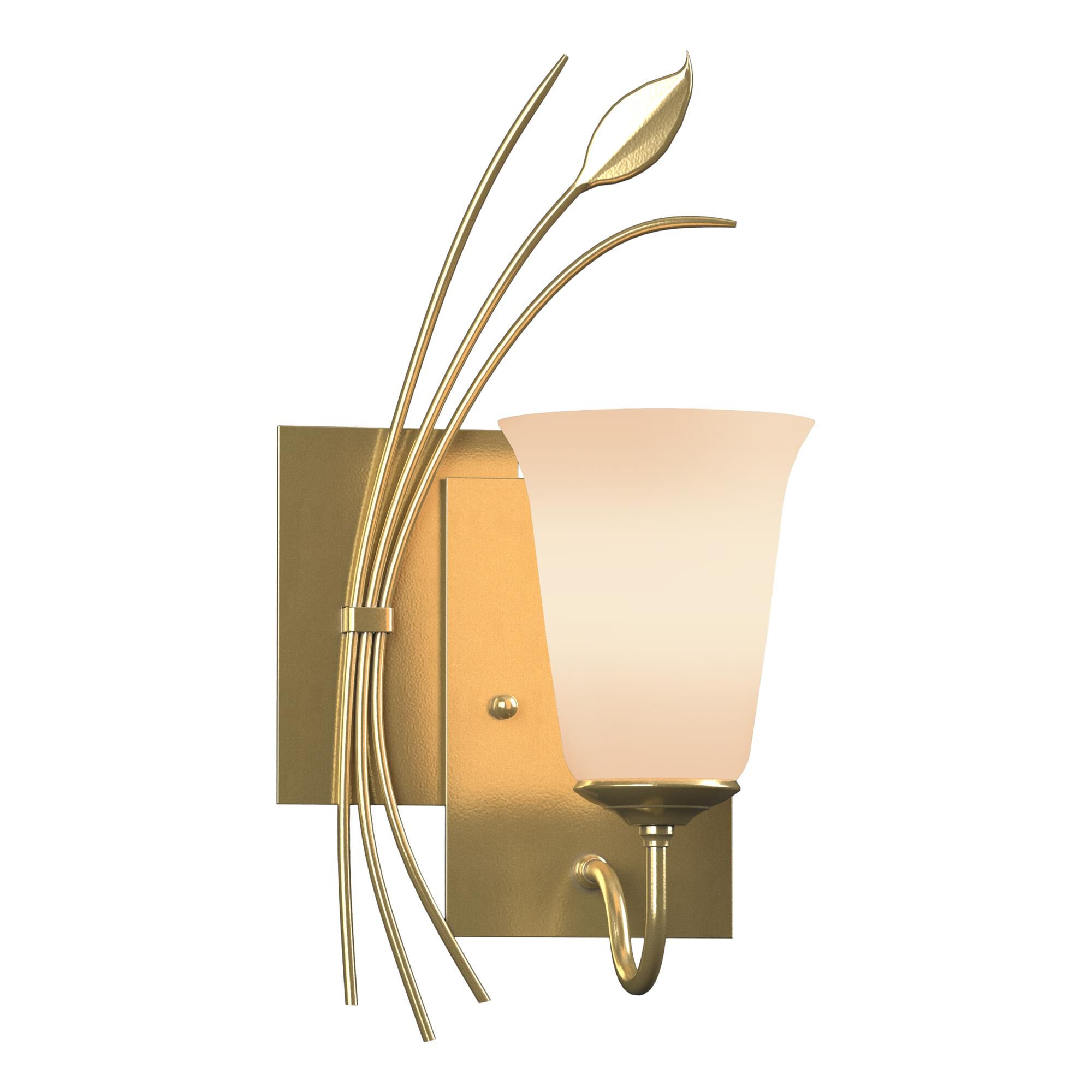 Shown in Modern Brass finish and Opal glass