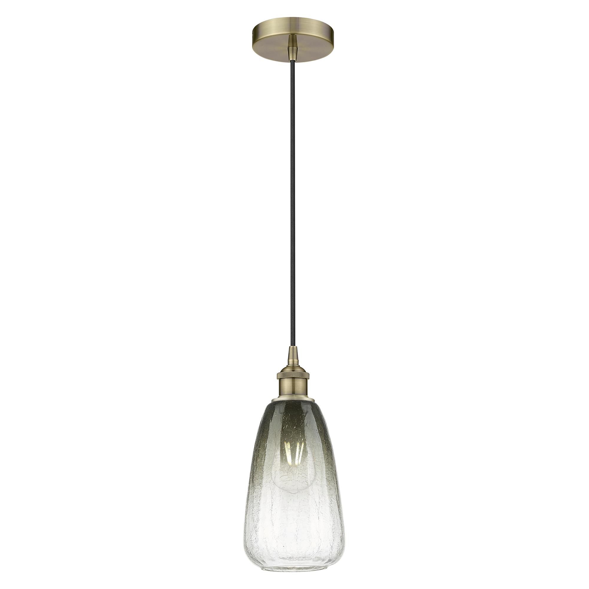 Shown in Antique Brass finish and Slate glass