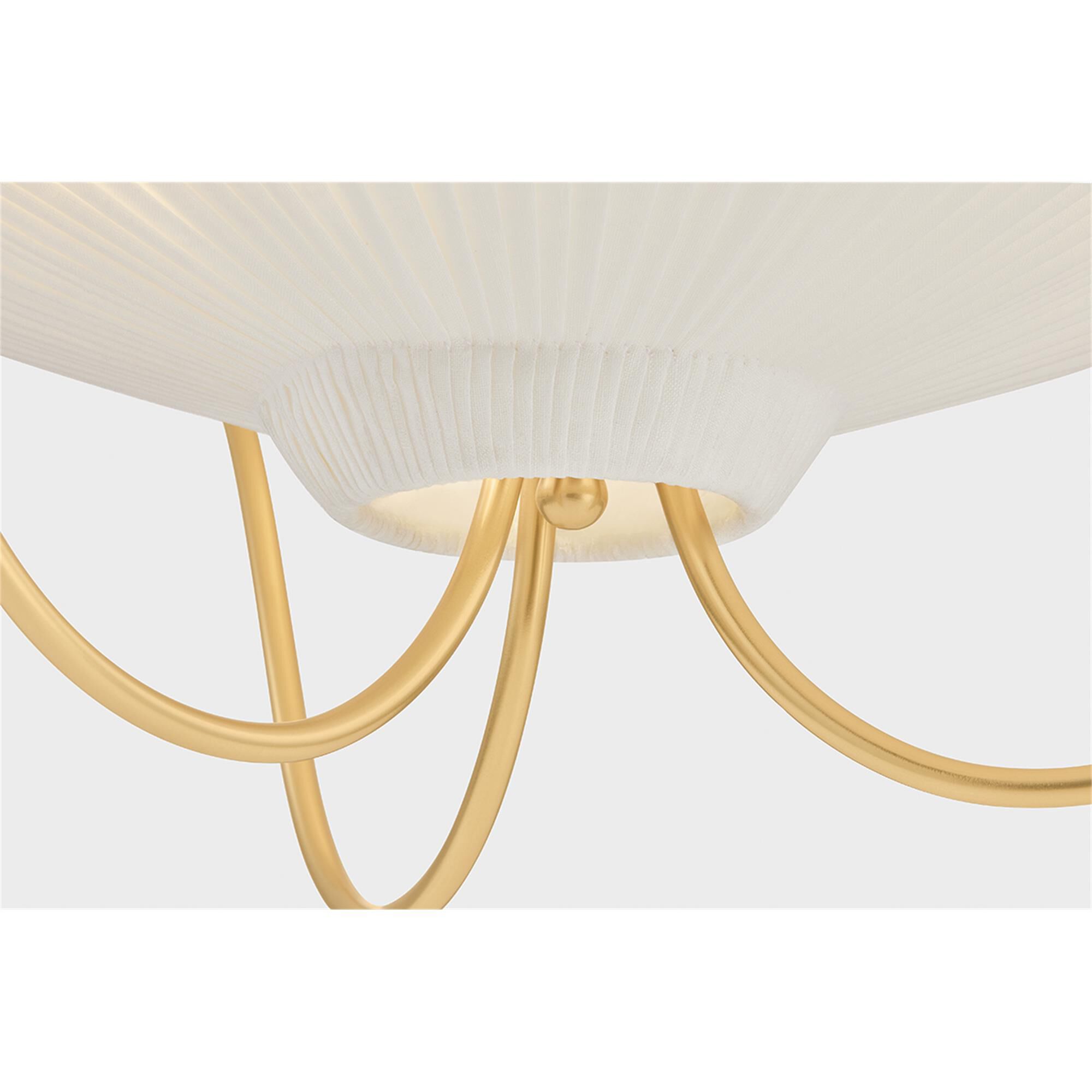 Shown in Aged Brass finish and Ivory Linen shade