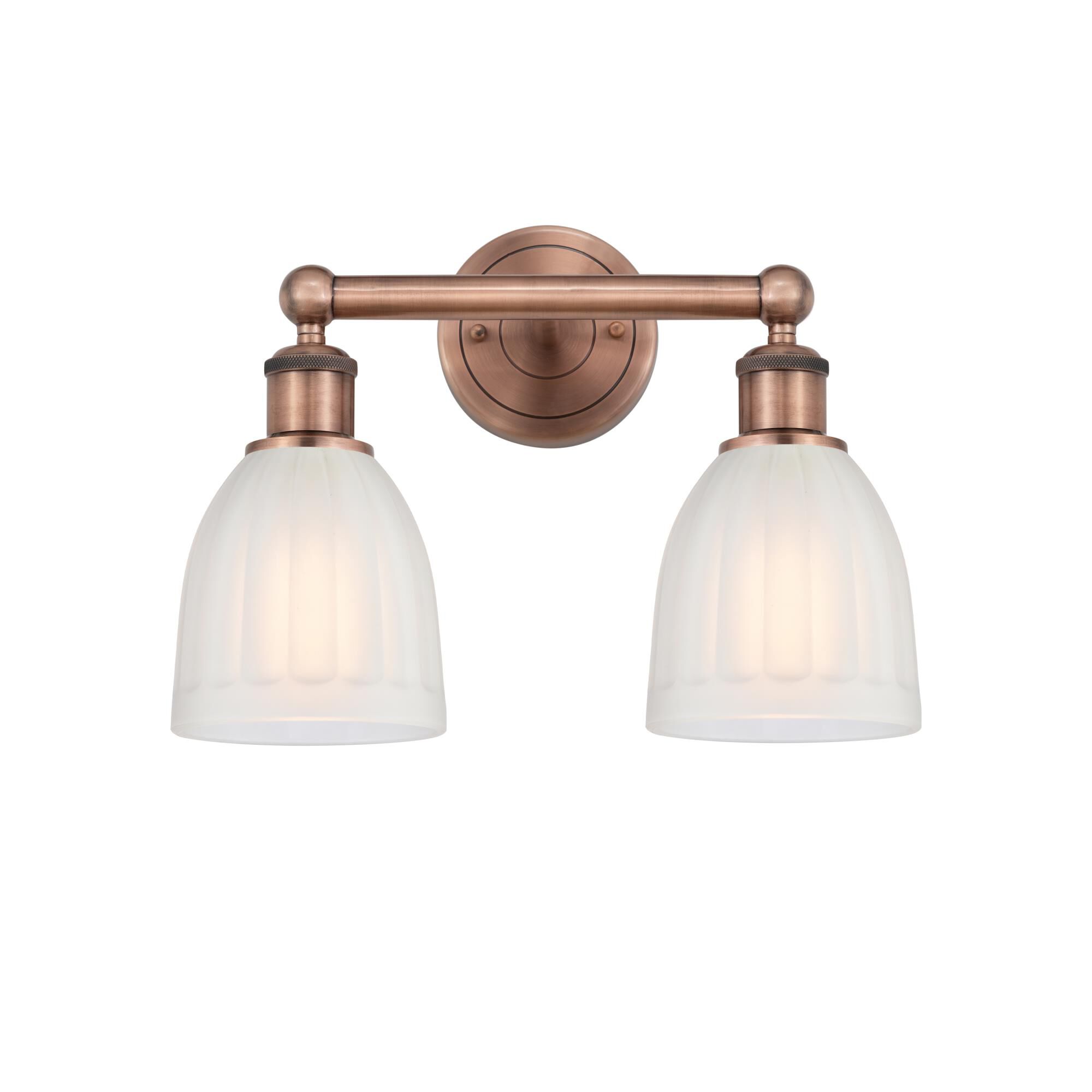 Shown in Antique Copper finish and White glass