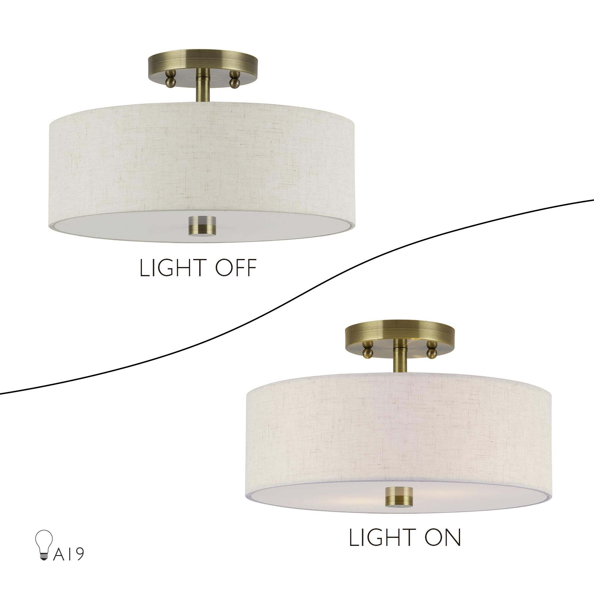 Monroe 13 Inch Semi Flush Mount by Livex Lighting