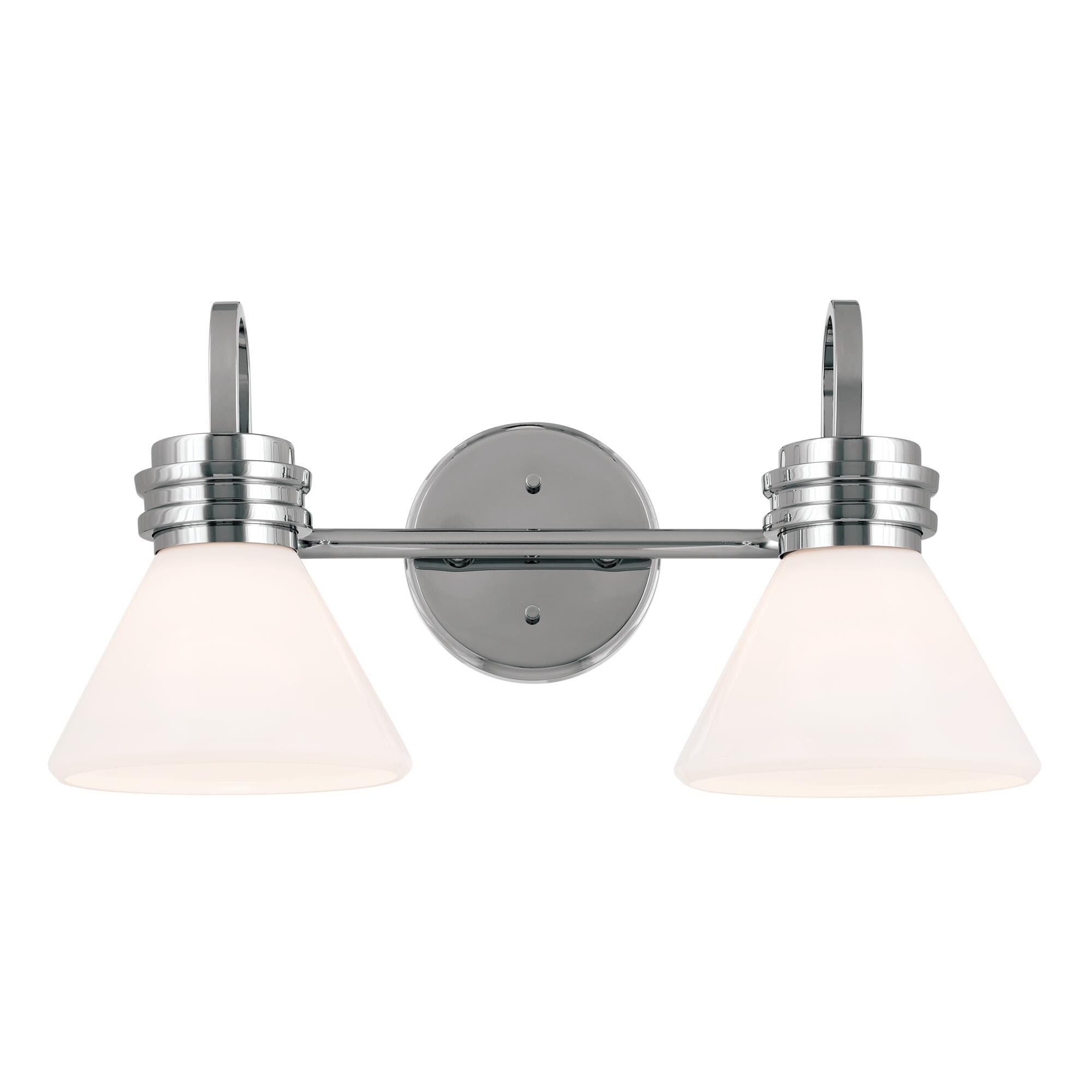 Shown in Chrome finish and Opal glass