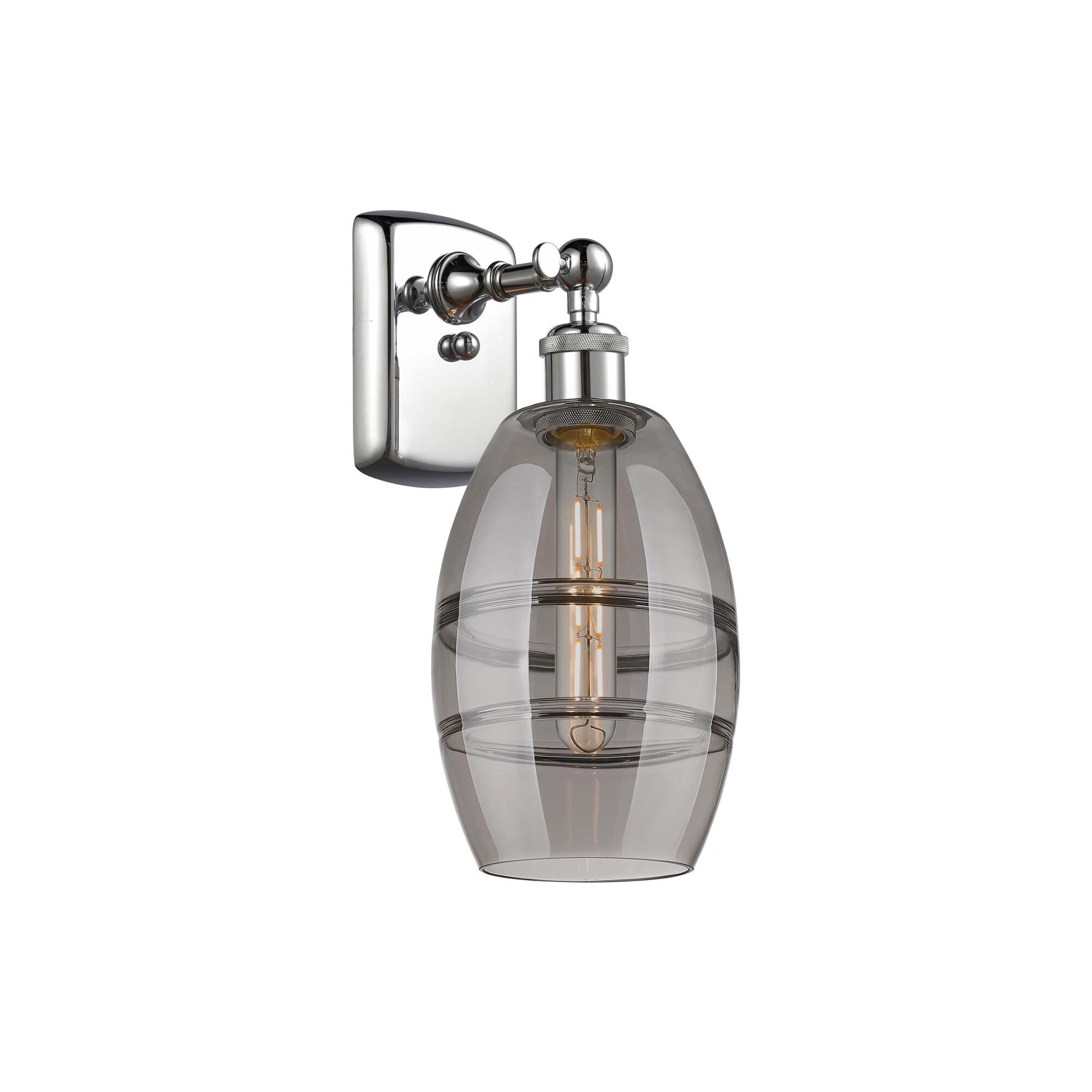 Shown in Polished Chrome finish and Light Smoke glass