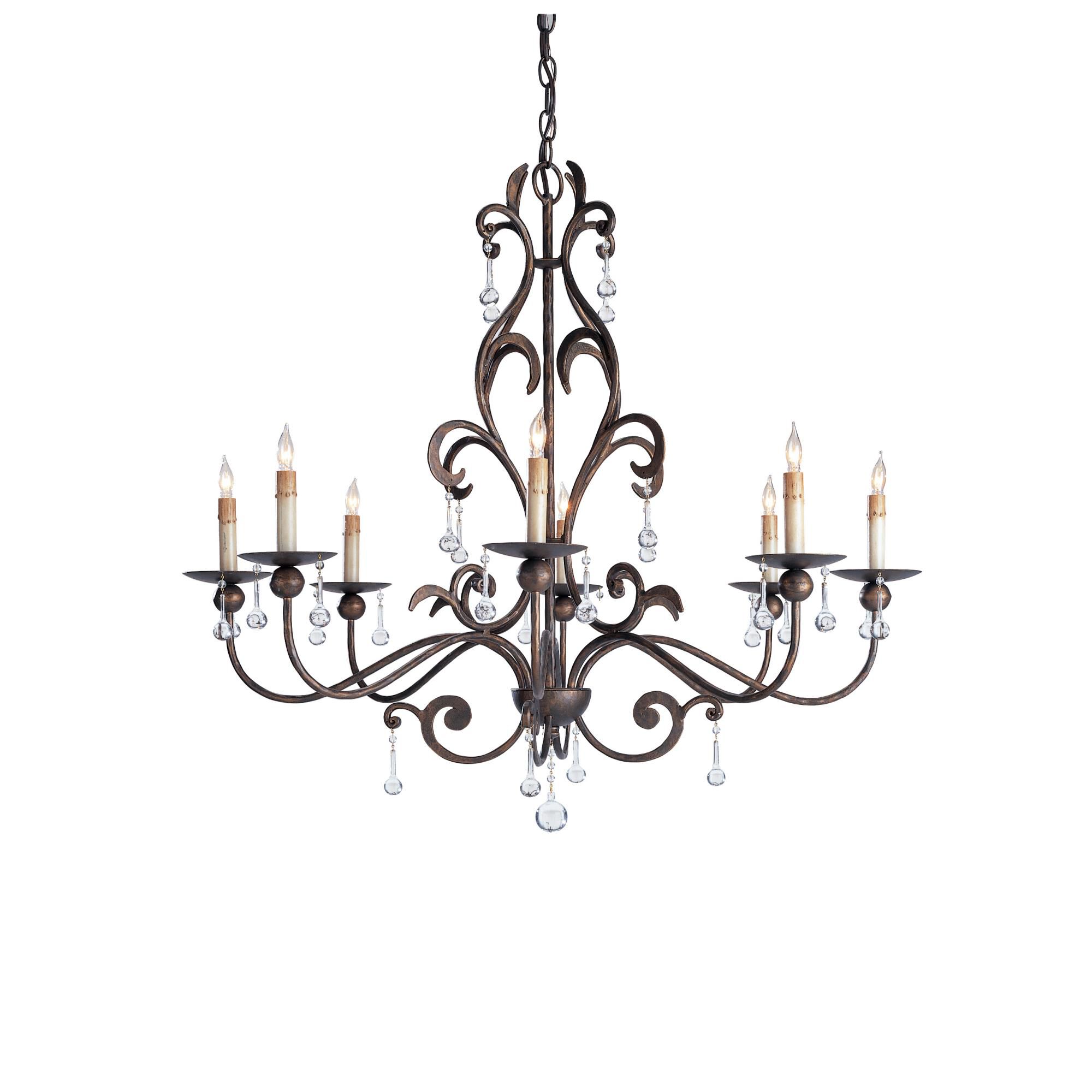 Pompeii 35 Inch 8 Light Chandelier by Currey and Company