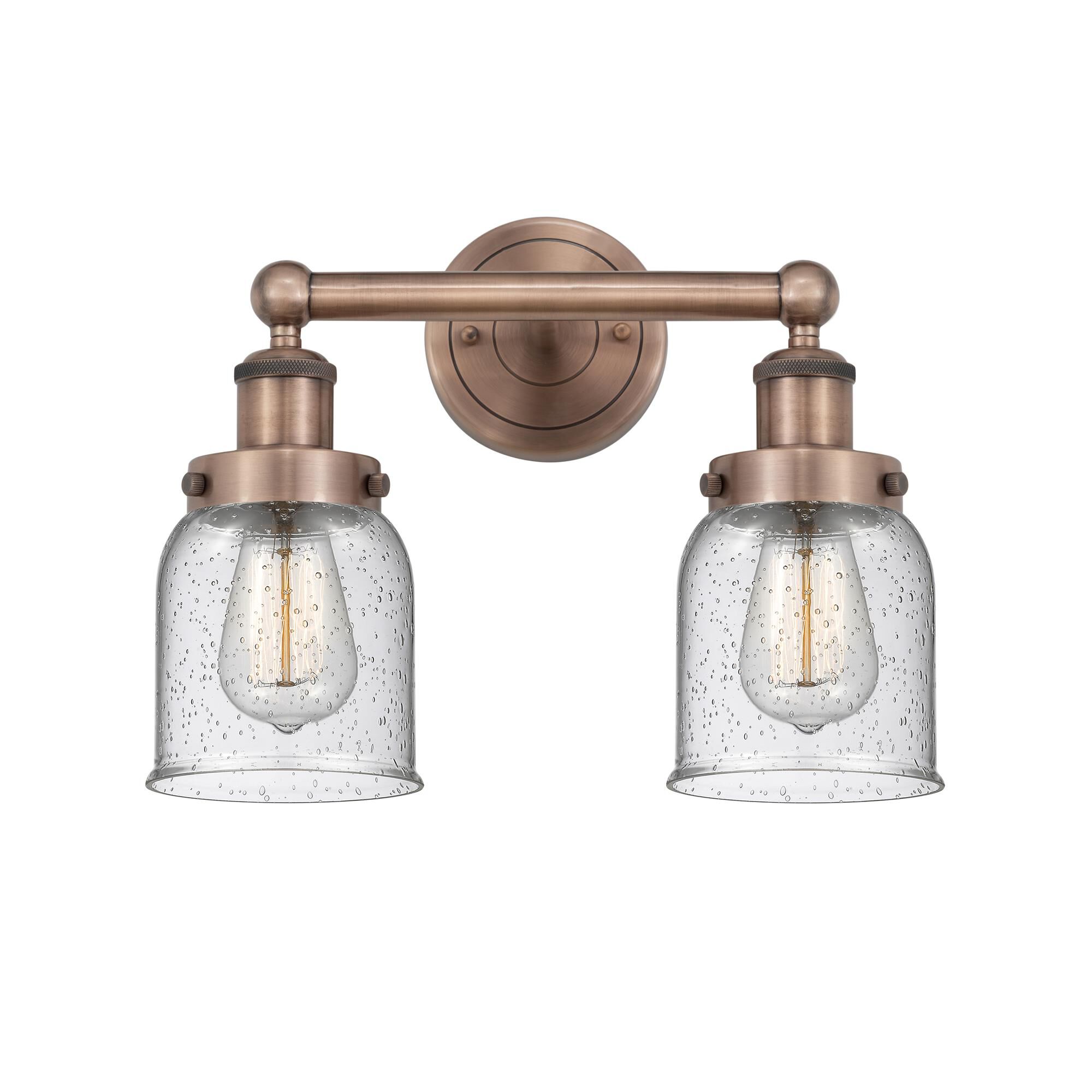 Shown in Antique Copper finish and Seedy glass