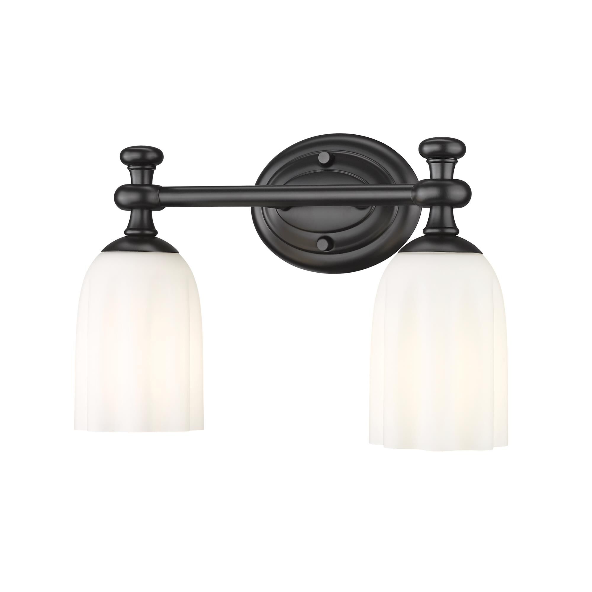 Shown in Matte Black finish and Opal Etched glass and Opal Etched shade