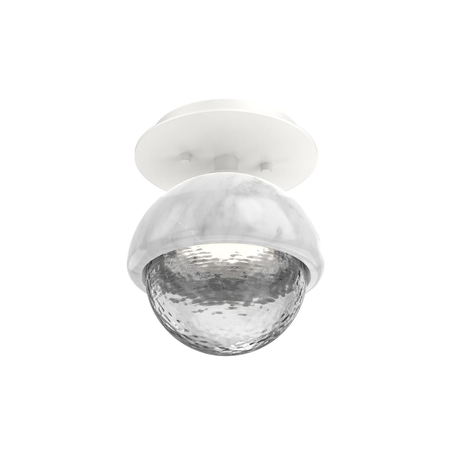 Shown in Salt White finish and Clear glass and White Marble accent