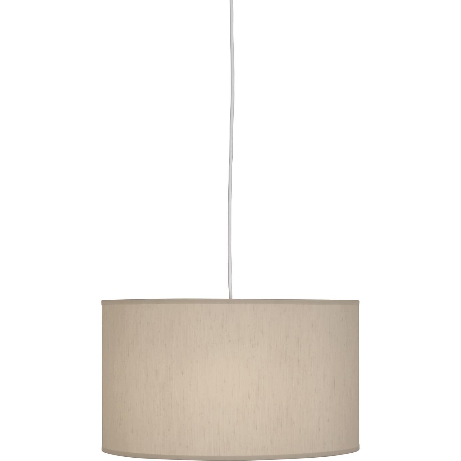 Shown in Painted White  finish and Bone Dupoini Fabric With Fabric Diffuser shade