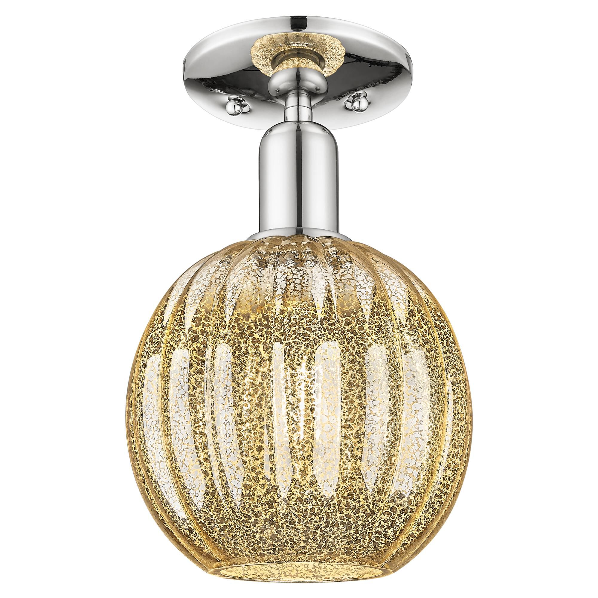 Shown in Polished Nickel finish and Mercury glass