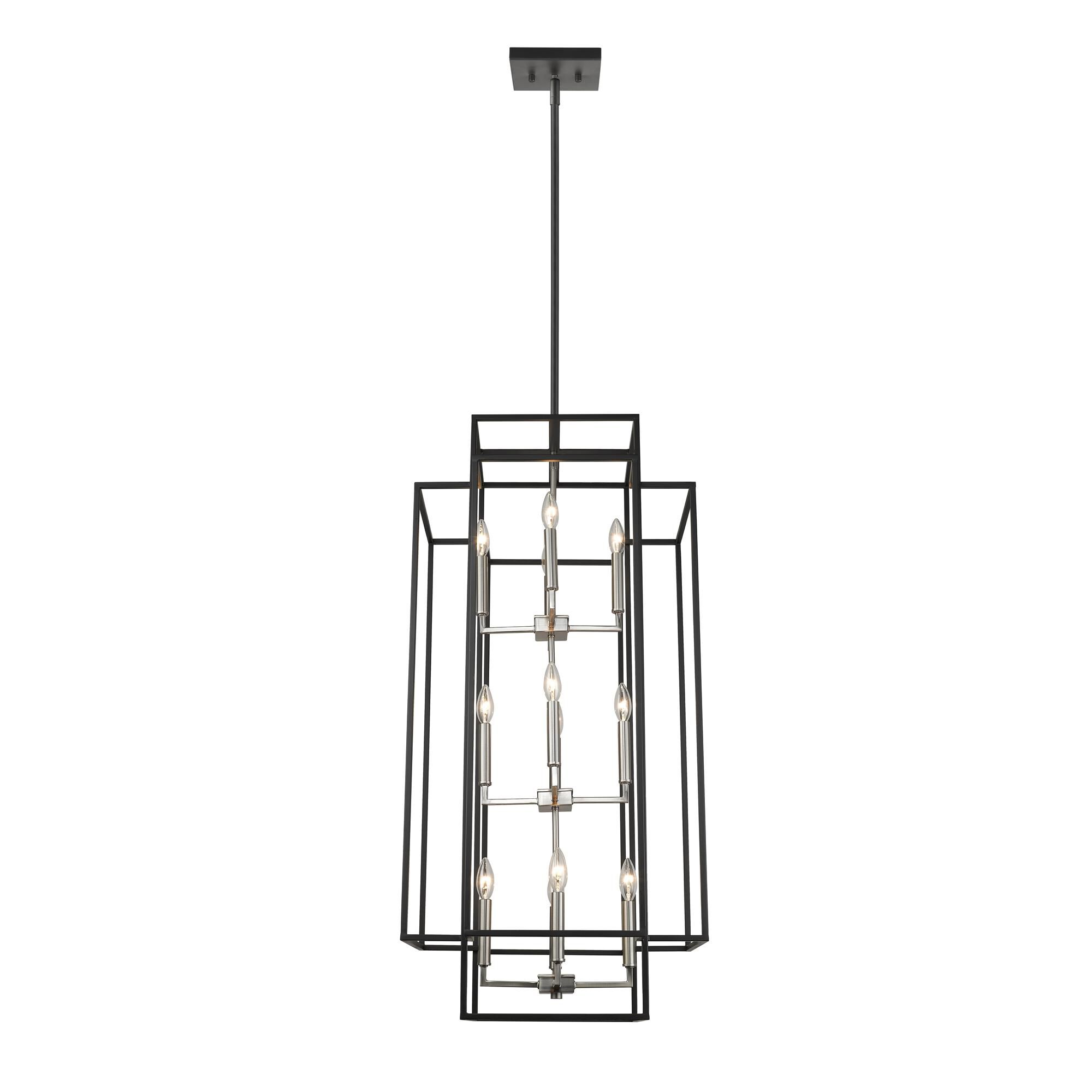 Shown in Black + Brushed Nickel finish and --- glass and --- shade