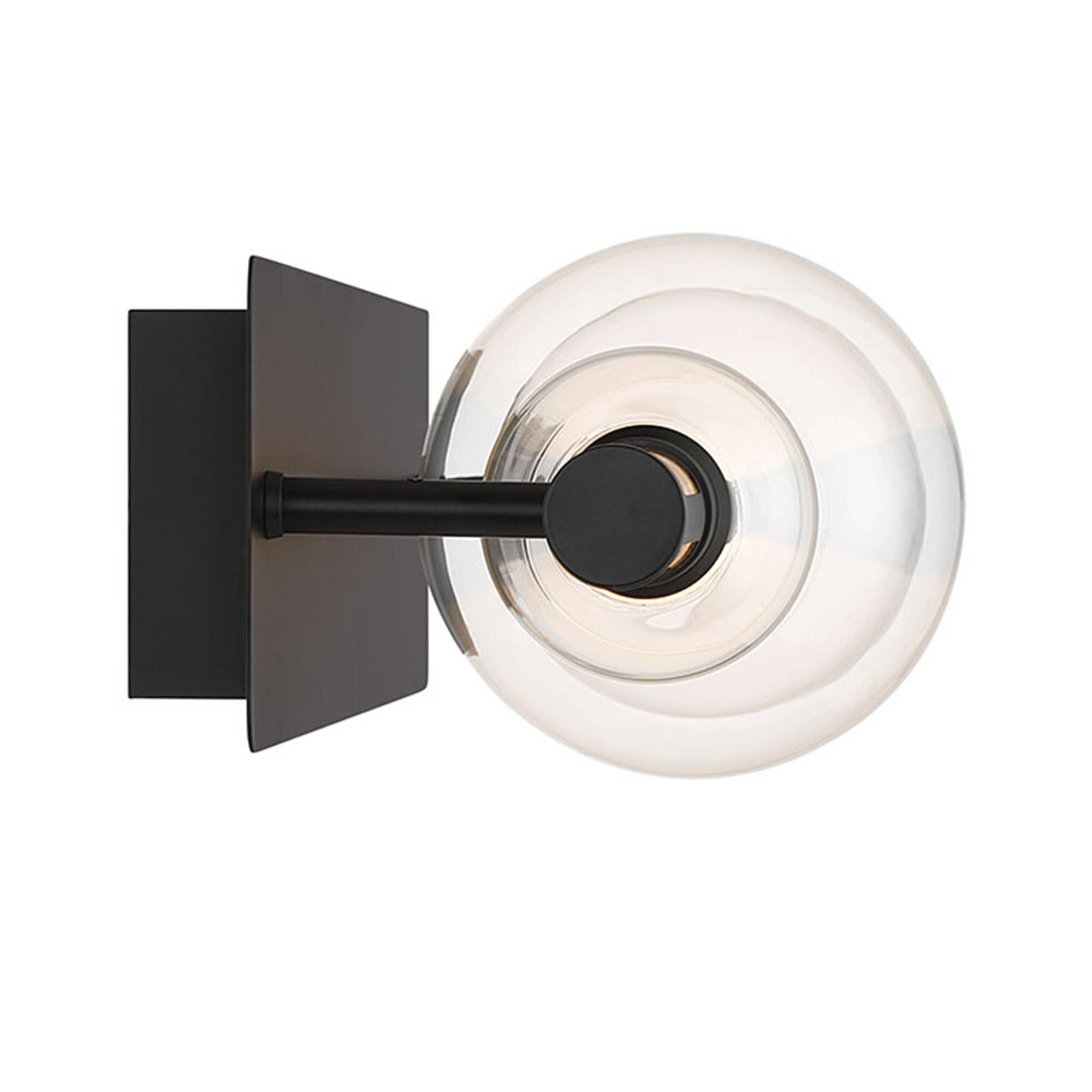 Shown in Matte Black finish and Clear glass
