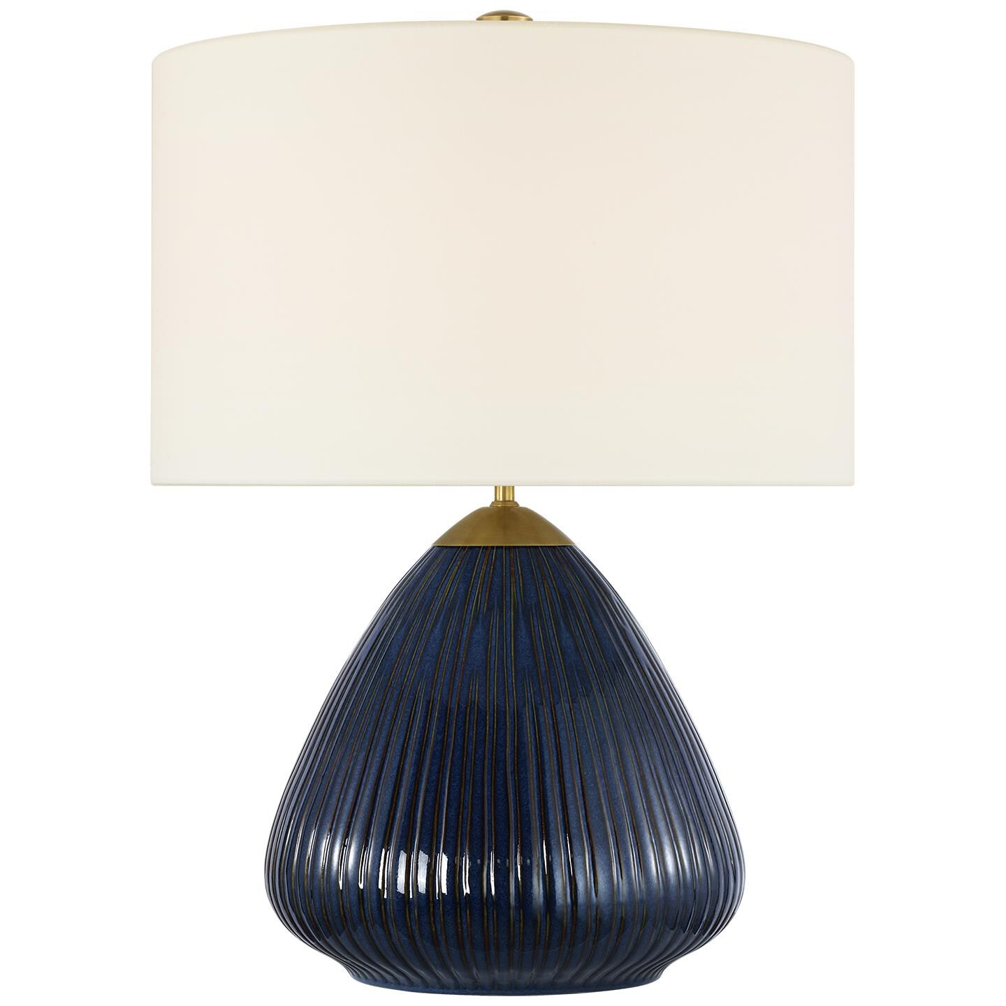 Shown in Mixed Blue Brown finish and Linen shade