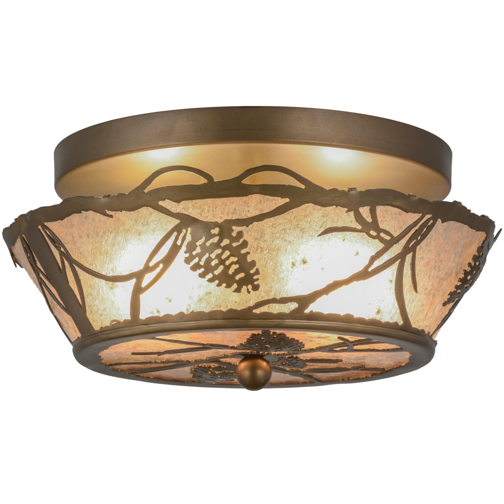 Shown in Antique Copper Finish finish and Silver Mica glass