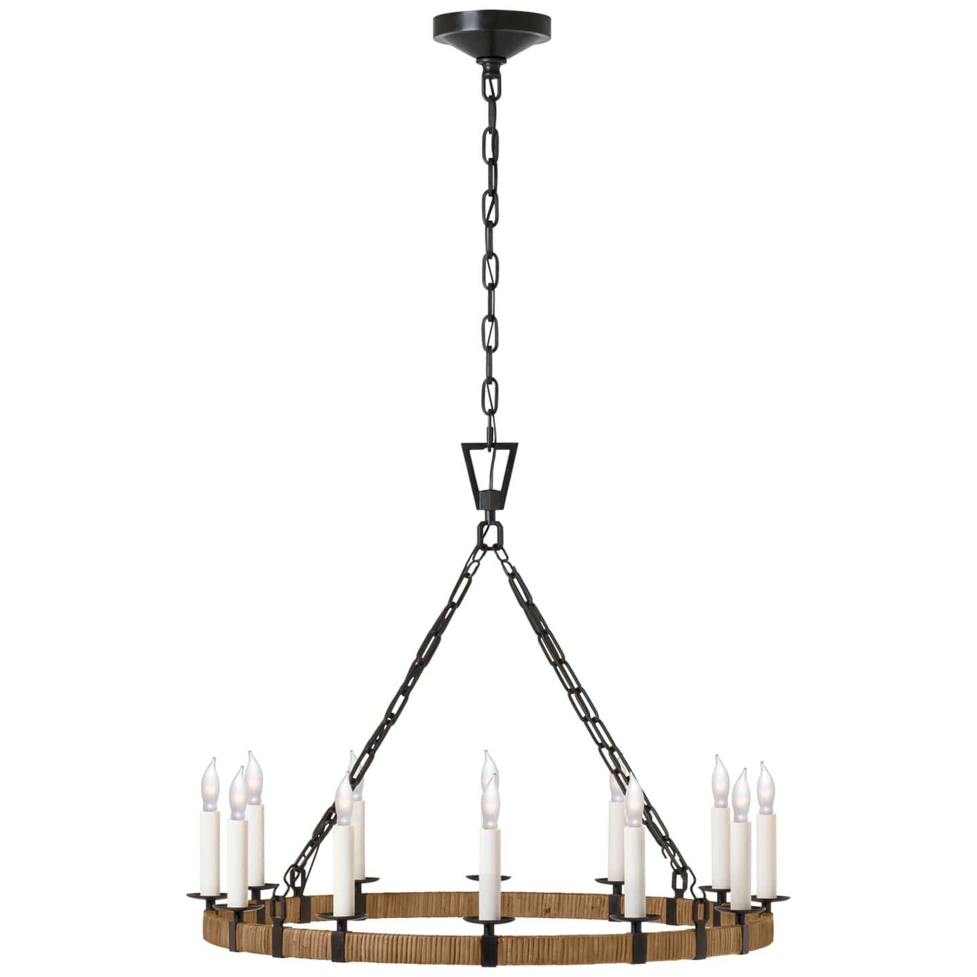 Shown in Aged Iron and Natural Rattan finish