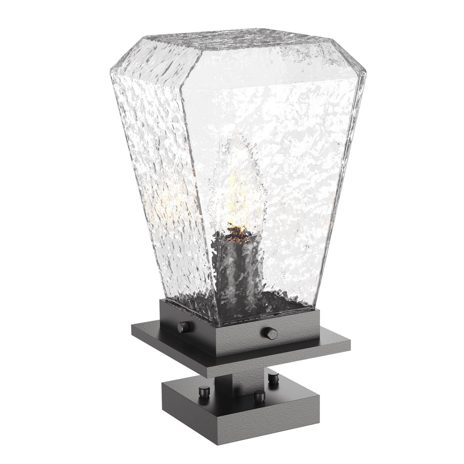 Shown in Argento Grey finish and Clear Blown glass