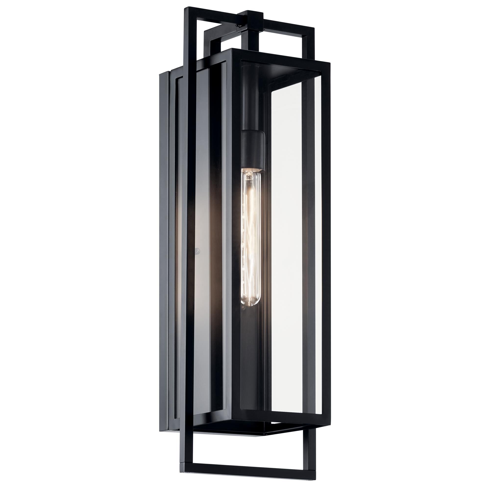 Shown in Black finish and Clear glass