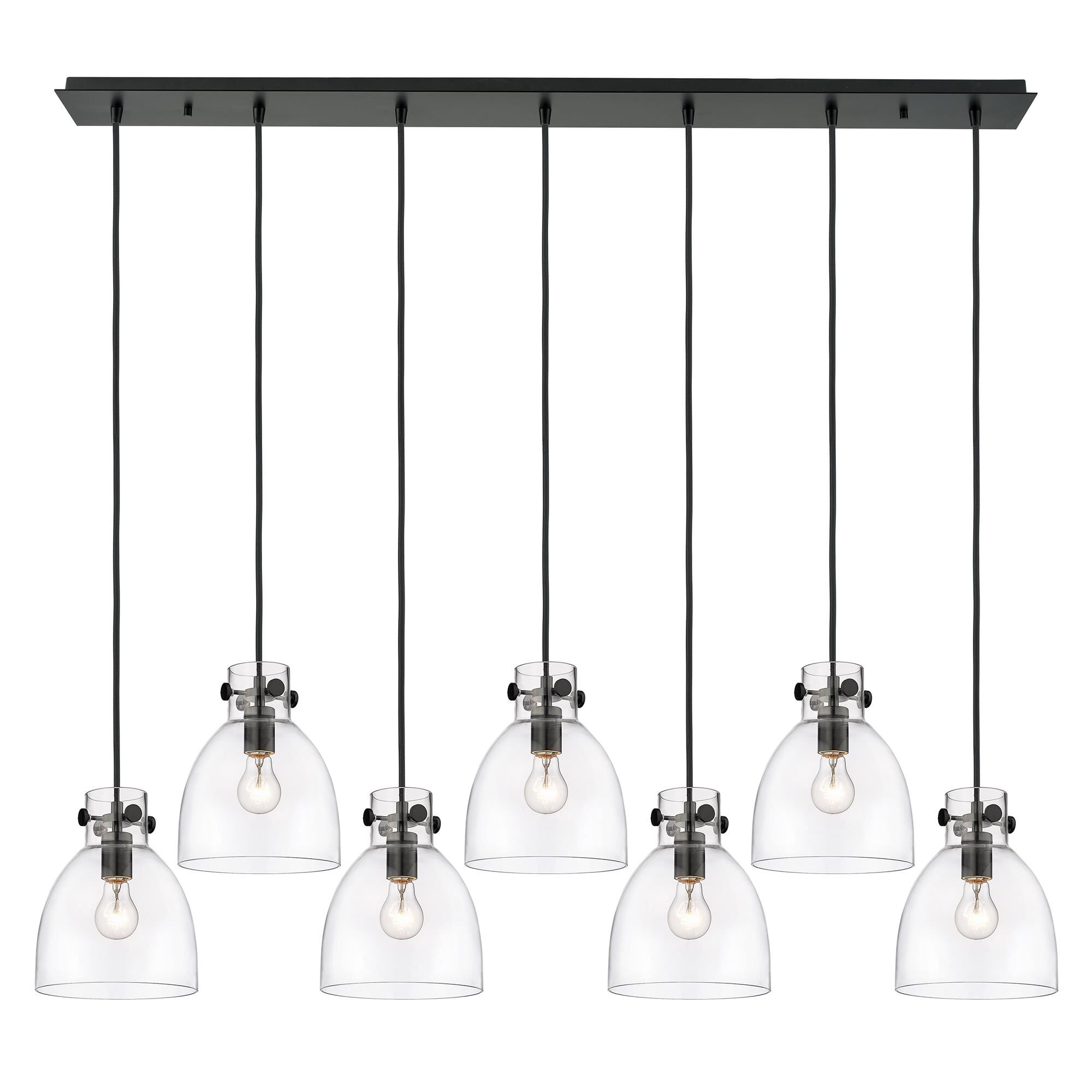 Shown in Matte Black finish and Clear glass and Clear Glass shade