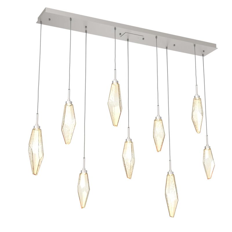 Rock Crystal Linear Suspension Light by Hammerton Studio