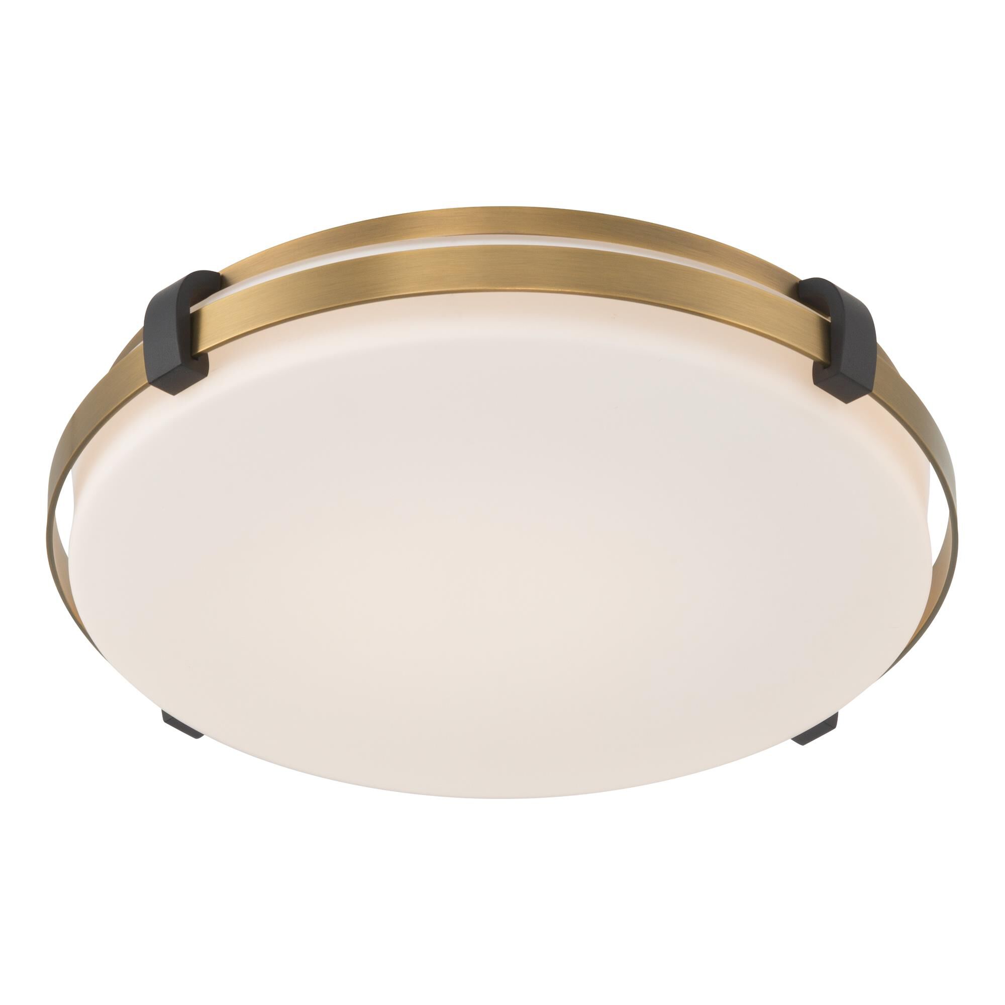 Shown in Legacy Brass and Dark Matte Black finish and Etched Opal glass
